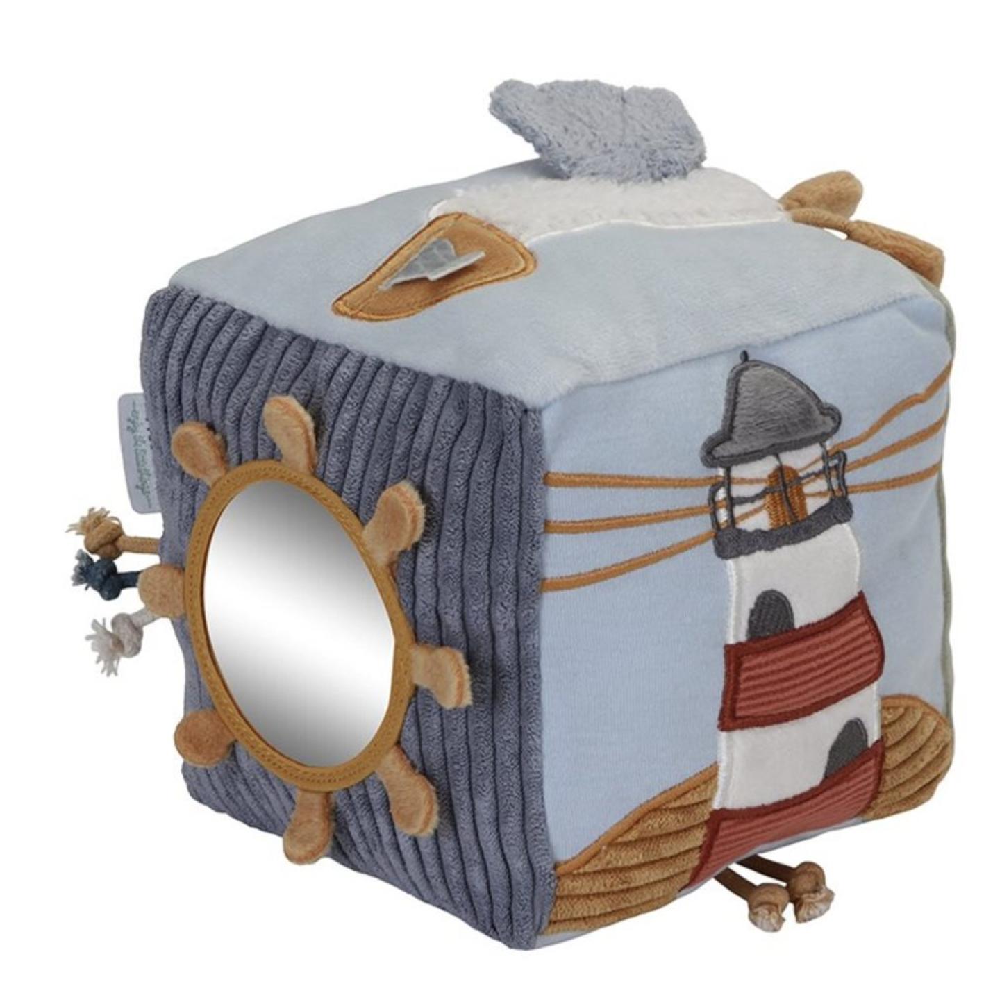 Pluche kubus blauw | Little Dutch; Afbeelding: 2