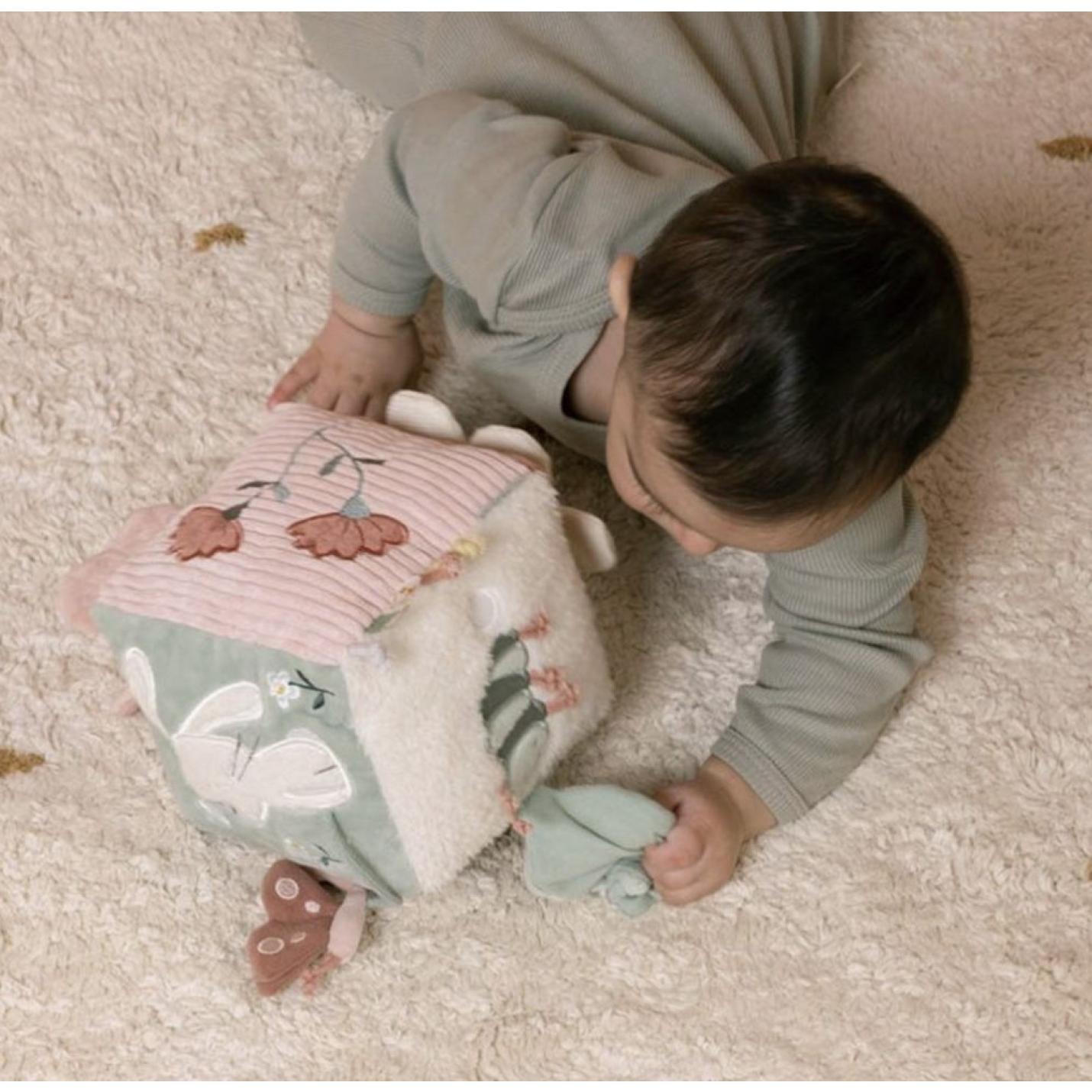 Pluche kubus roze | Little Dutch; Afbeelding: 5