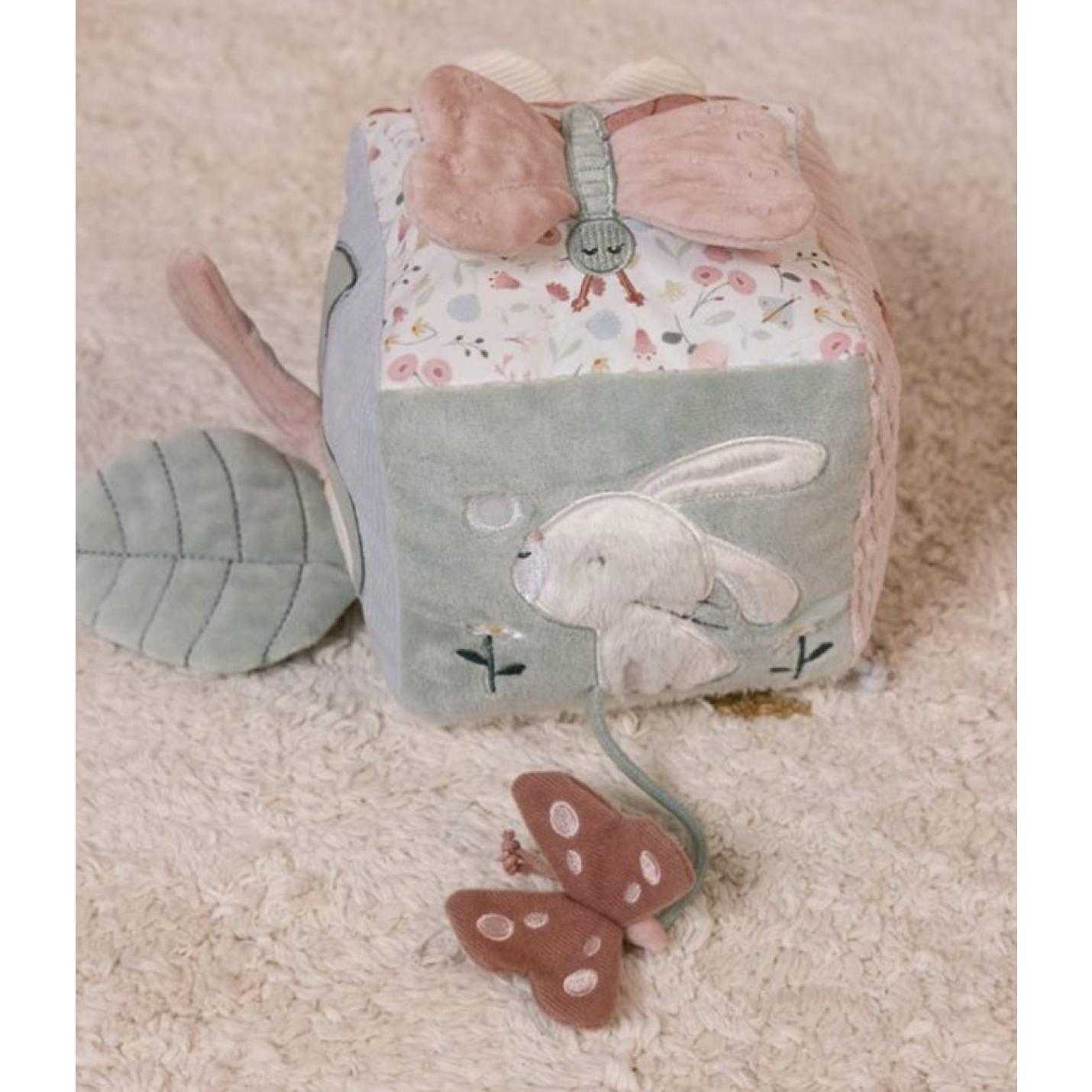 Pluche kubus roze | Little Dutch; Afbeelding: 4