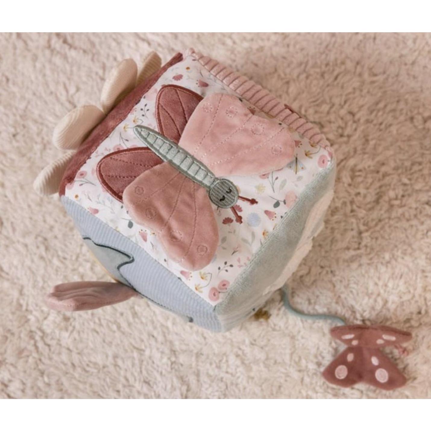 Pluche kubus roze | Little Dutch; Afbeelding: 3