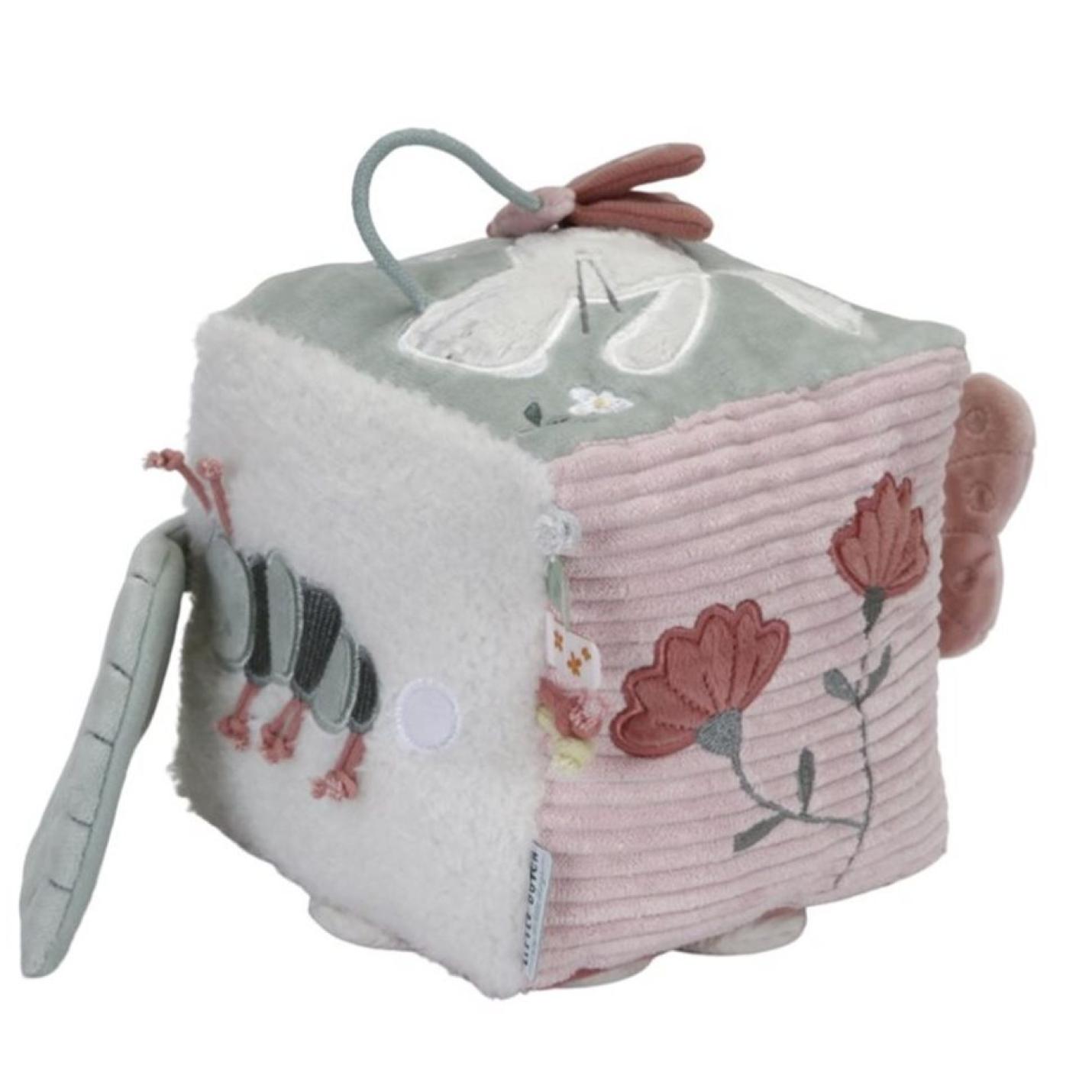 Pluche kubus roze | Little Dutch; Afbeelding: 2