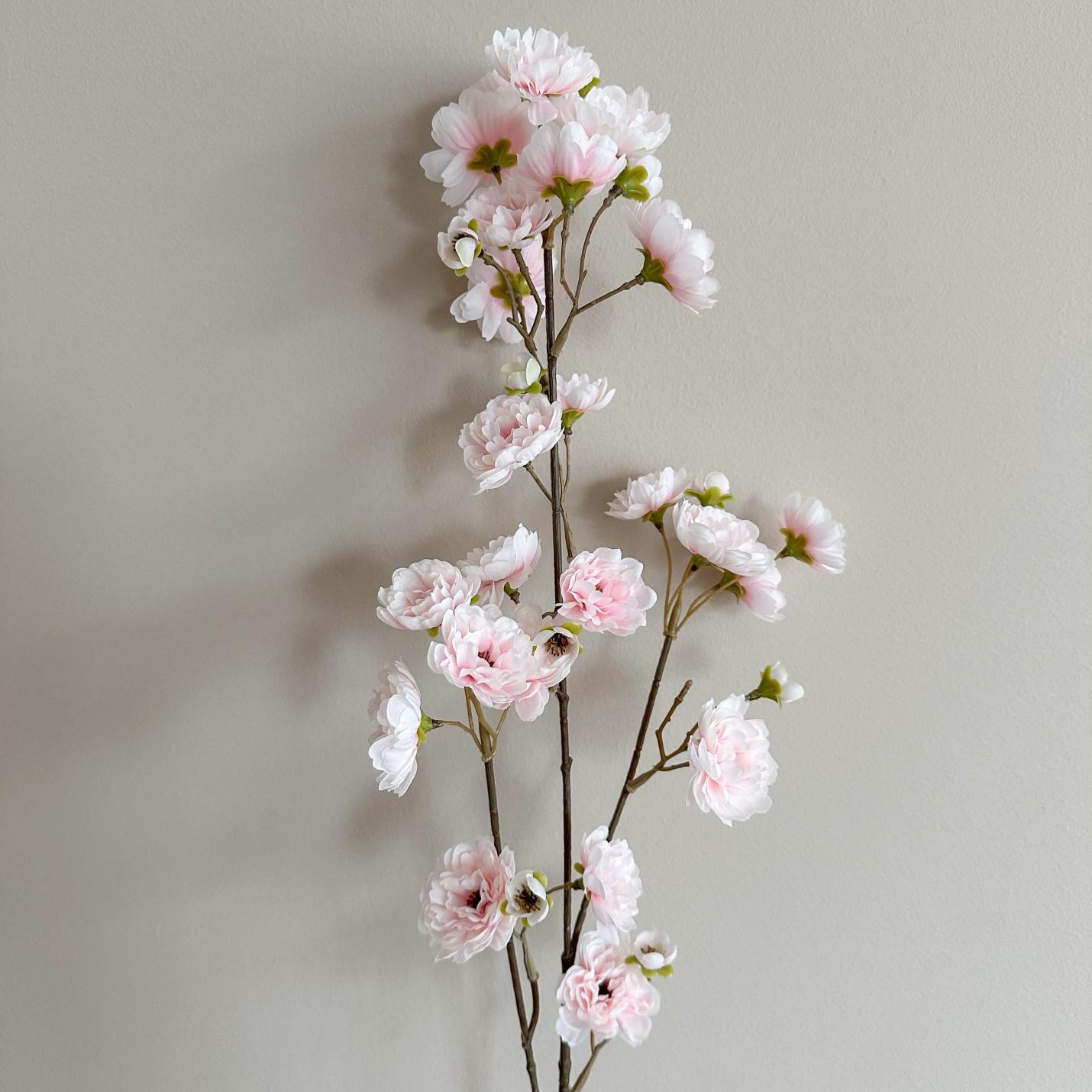 Zijde bloesemtak wit roze