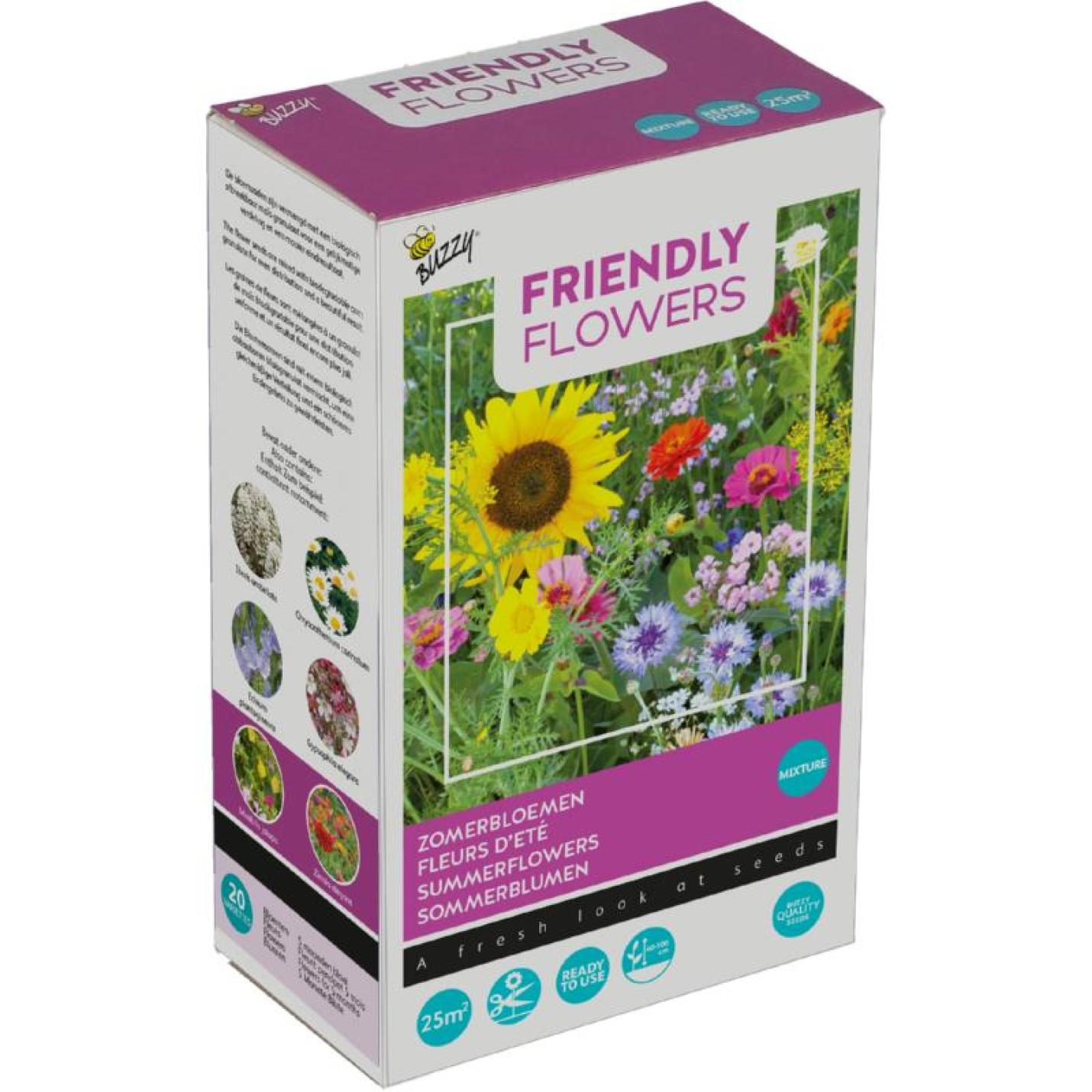 Buzzy Strooidoosje Friendly Flowers Zomerbloemen 25m²