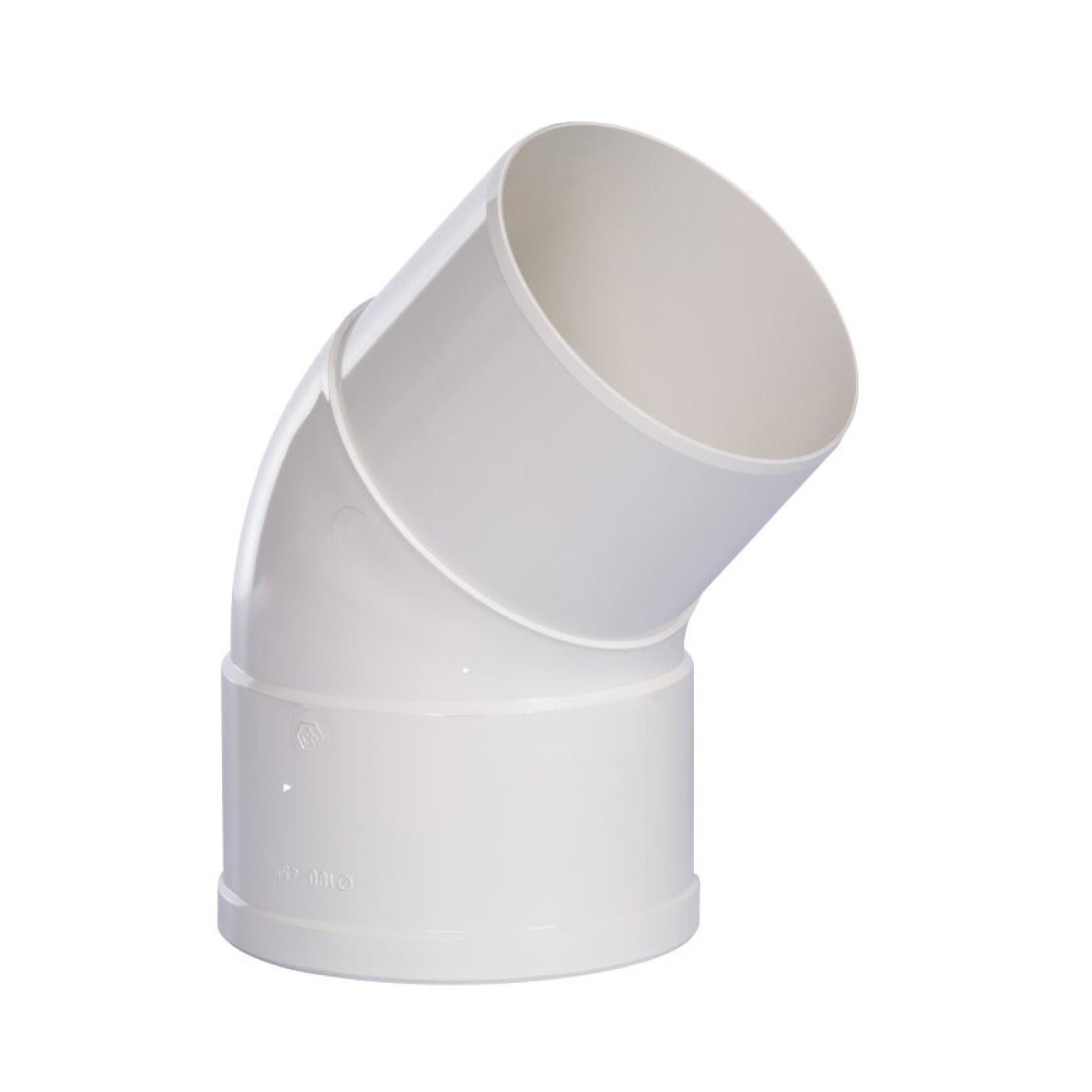 PVC 80 mm bocht 45° graden wit 1xLV/verj. spie