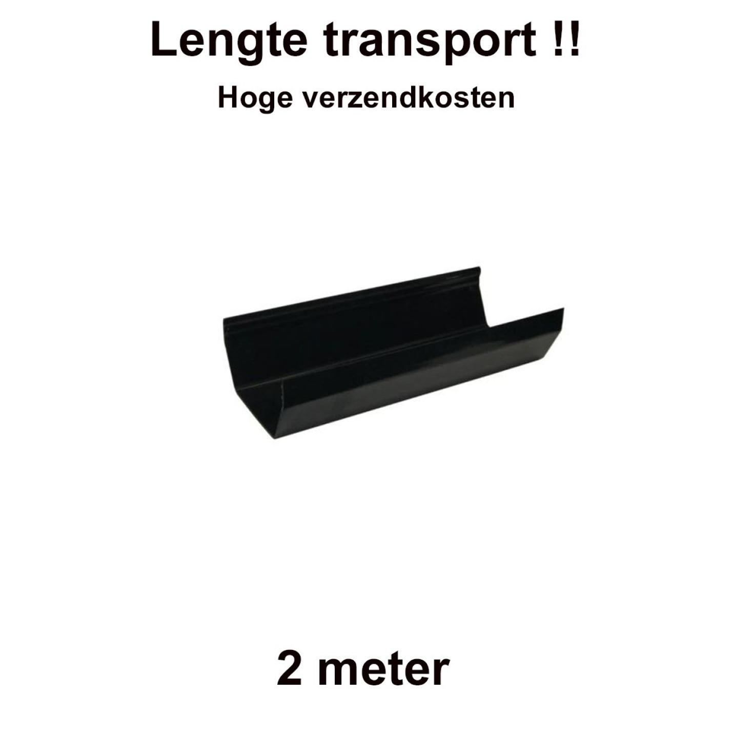 Square line dakgoot zwart 2 meter