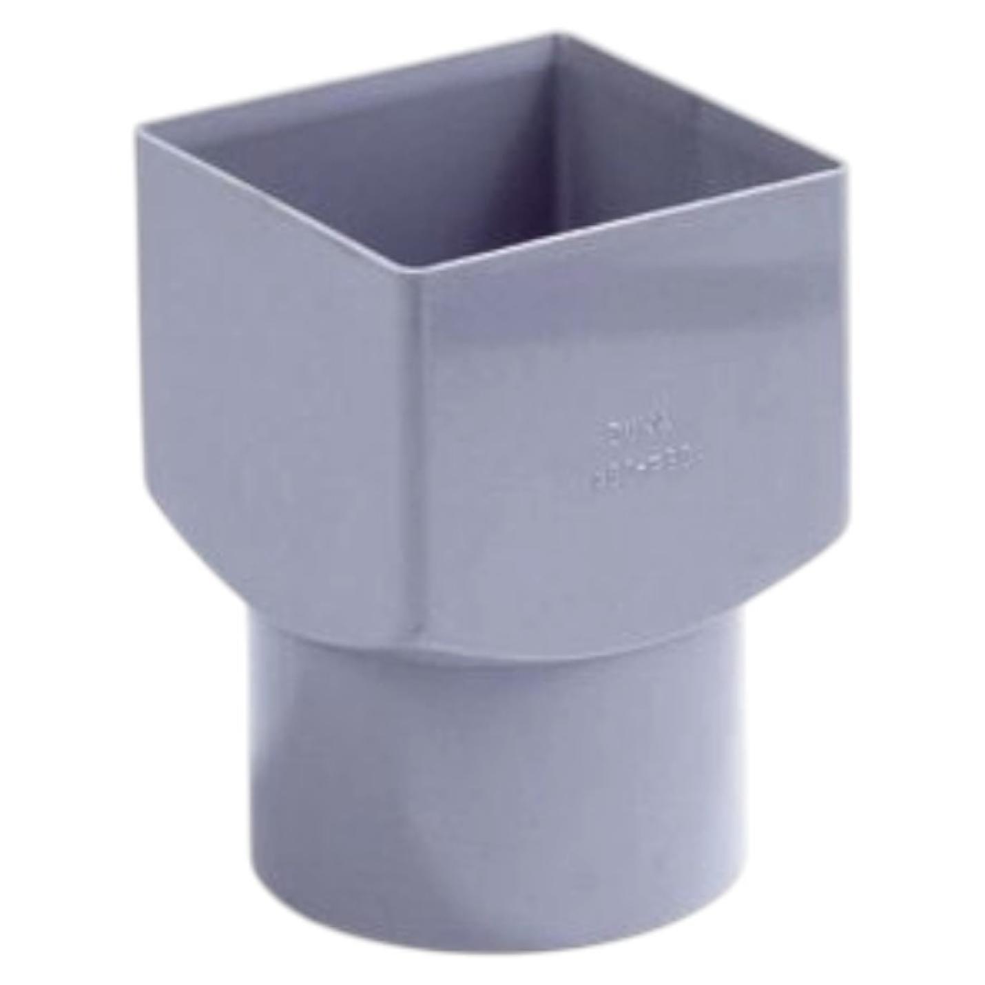 PVC 80 mm verloop HWA vierkant - rond 80x80mm