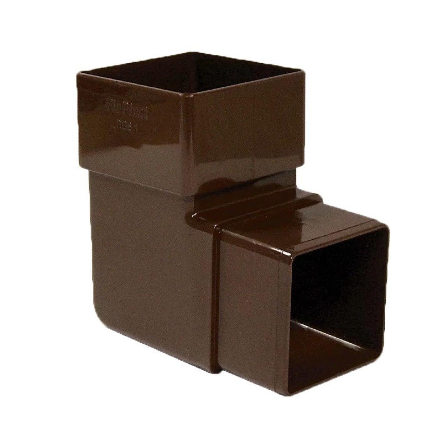 Regenpijp vierkant bocht 90graden bruin 65mm