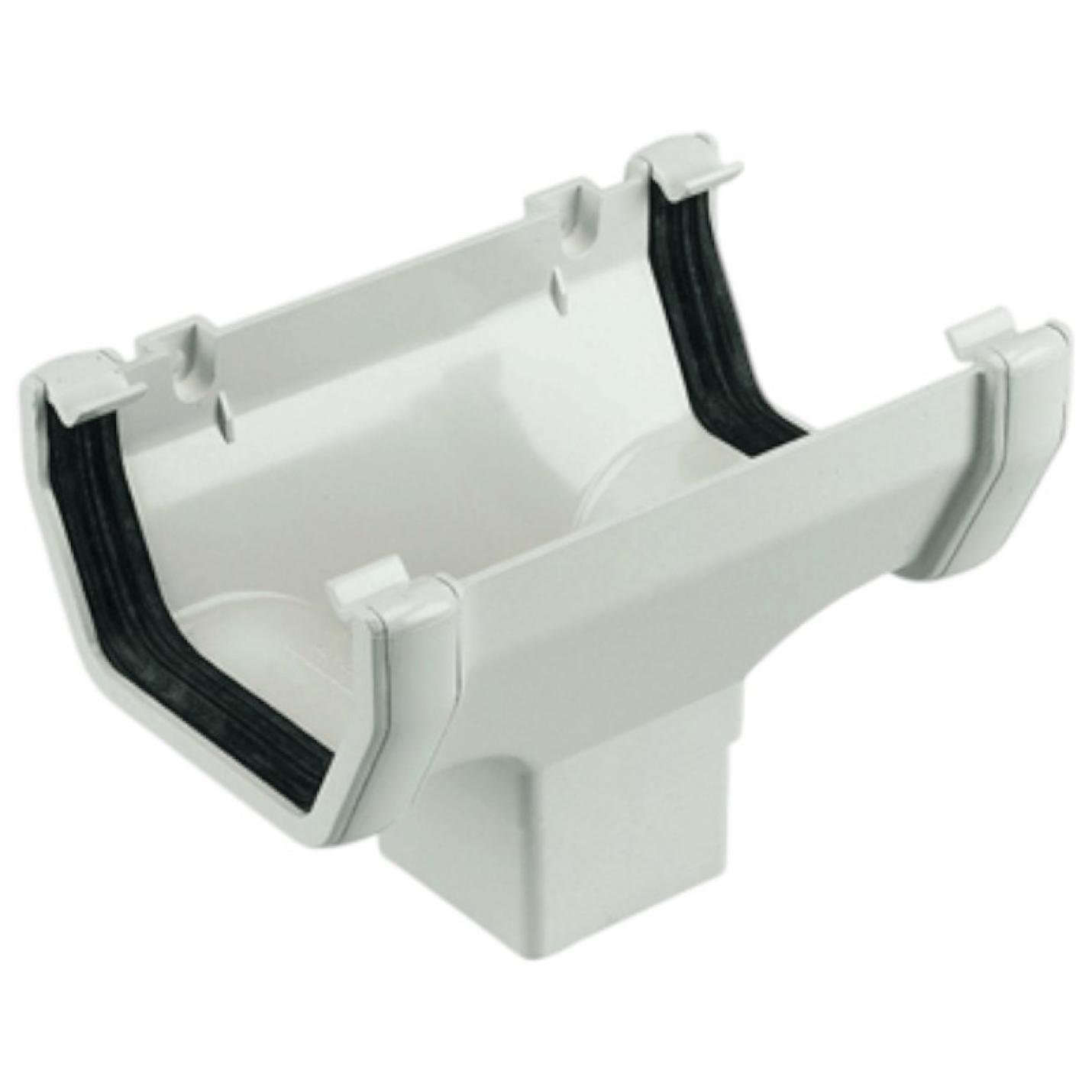 Square line dakgoot-regenpijp connector middenuitloop wit
