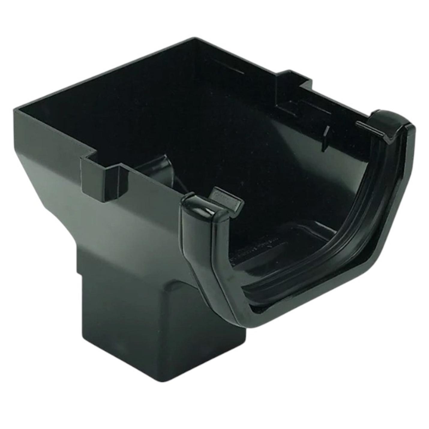 Square line dakgoot einduitloop zwart