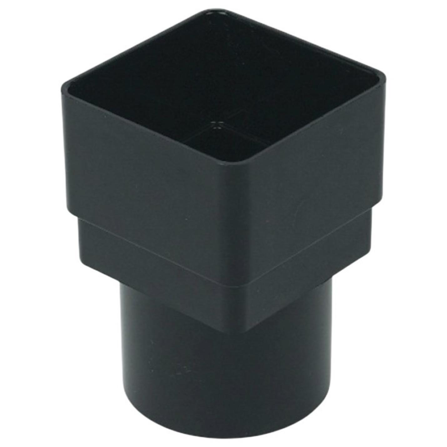Regenpijp vierkant naar rond koppelstuk zwart 65 mm GUT97/N
