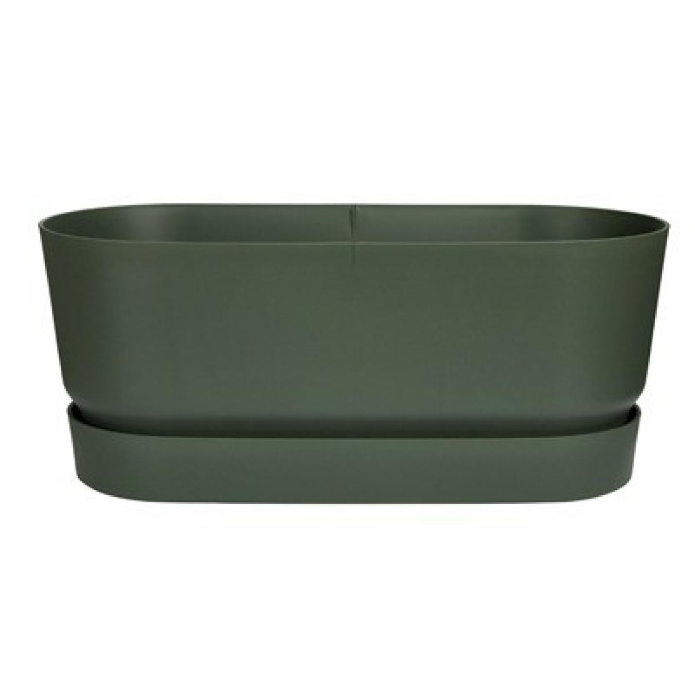 Elho Greenville terrace trough 60 cm wheels - Bladgroen