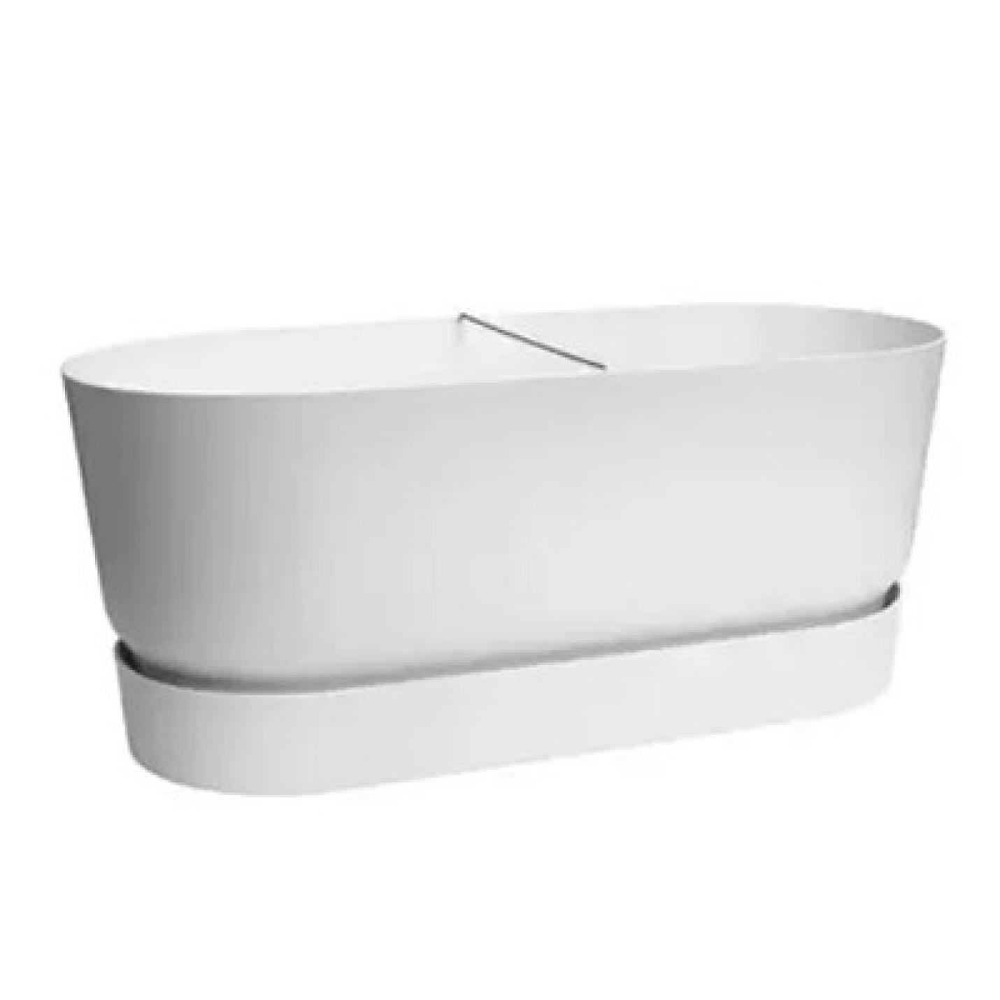 Elho terrace trough bloembak met wielen - Wit - 60 cm