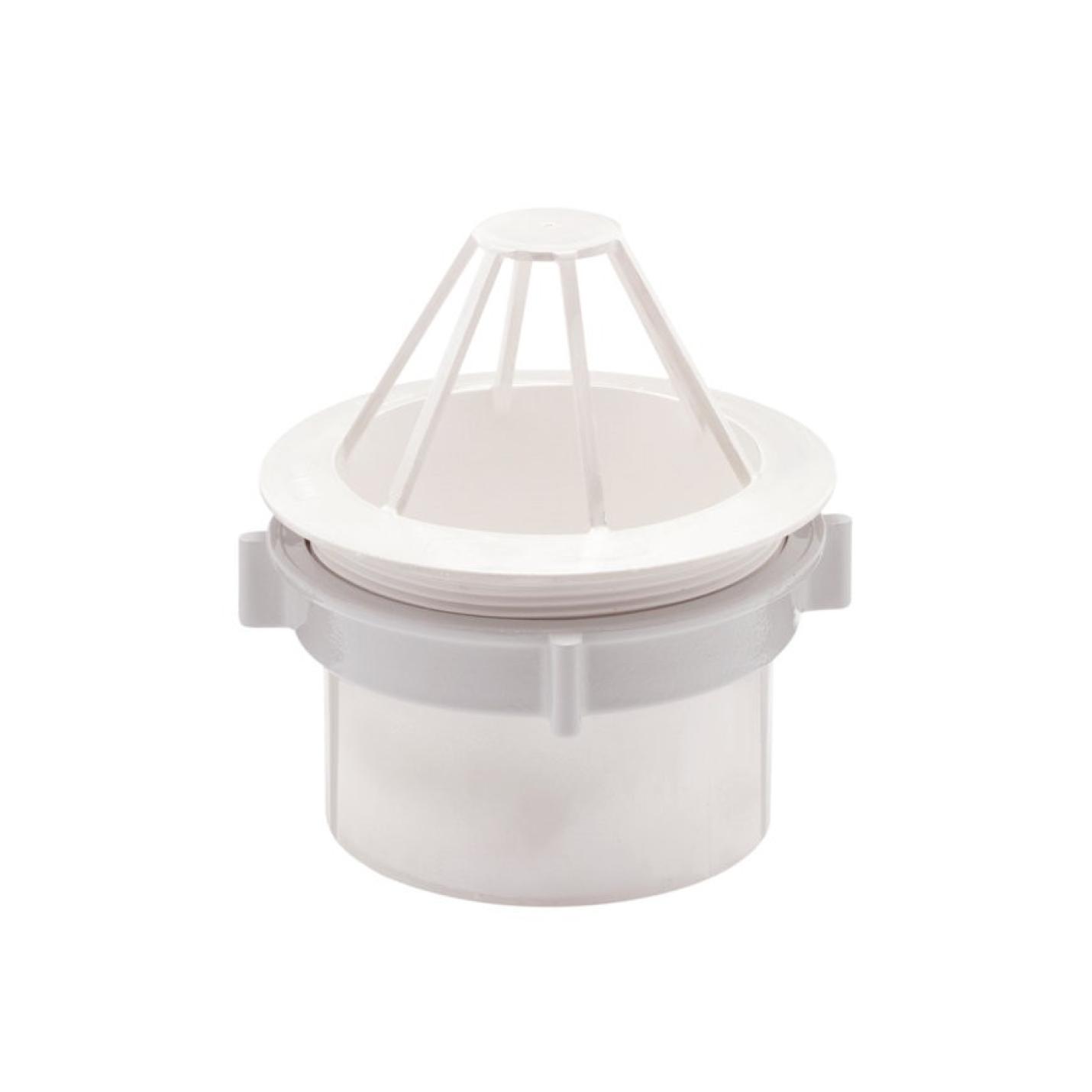 PVC Uitloop met wartel en bladvanger 80mm wit