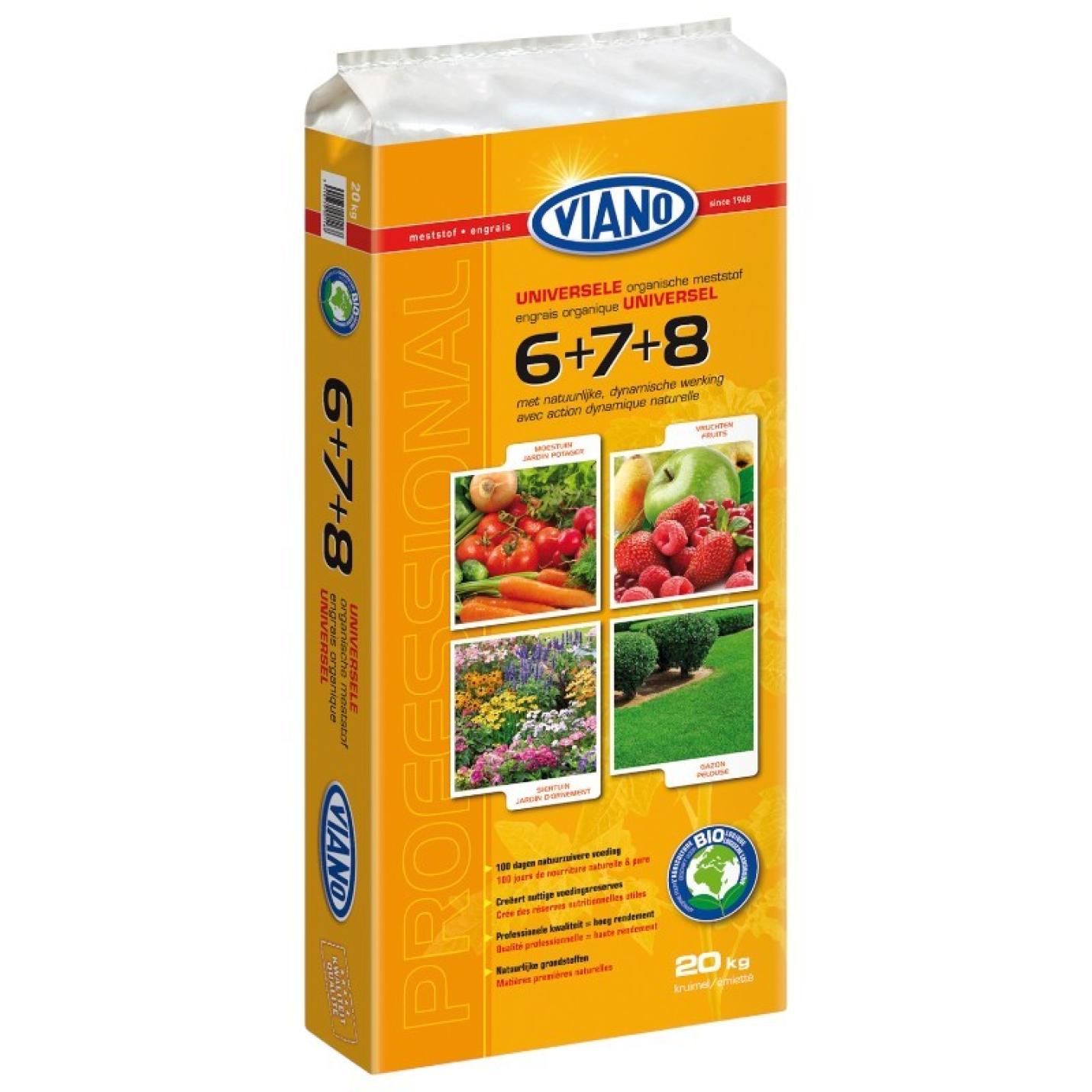 Viano Biomest universeel NPK 6-7-8 + bacterien 20 kg