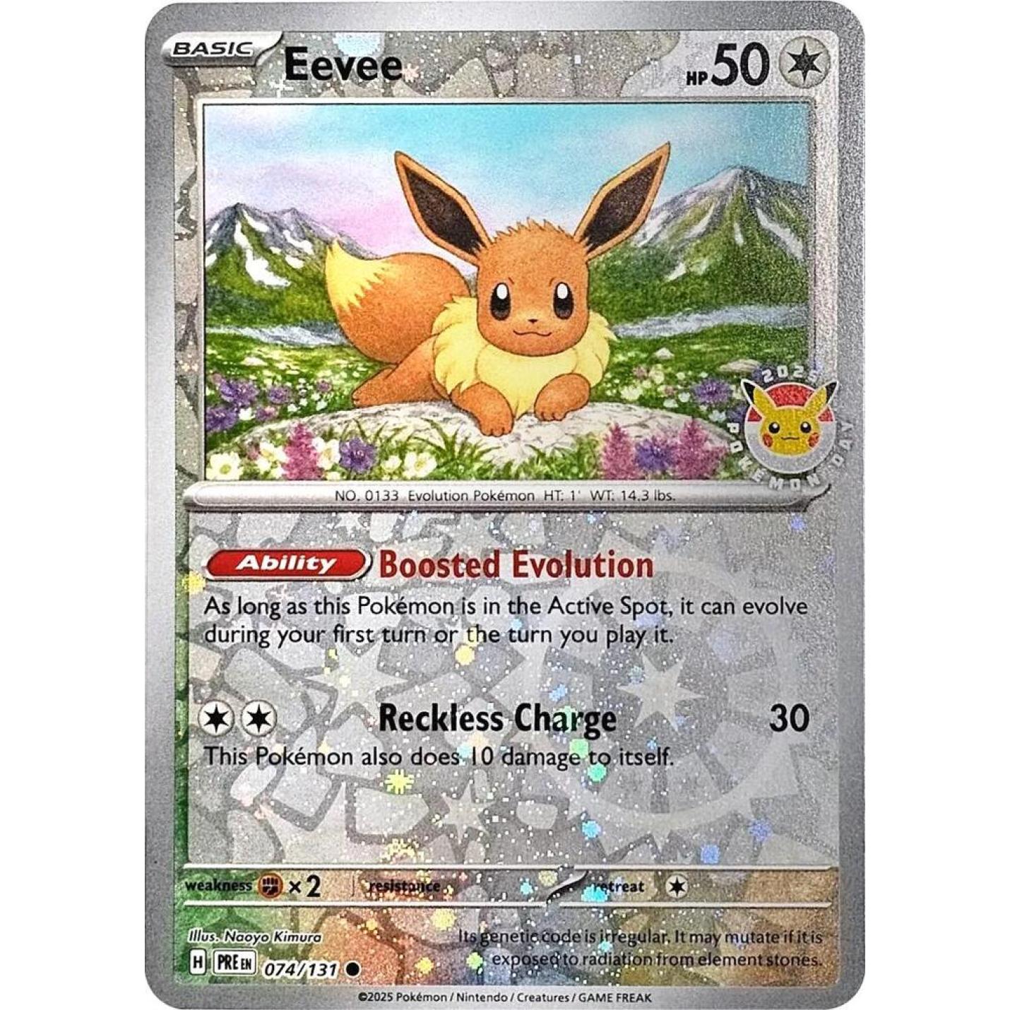 Eevee 074/131 - Pokemon Day 2025 - Reverse Cosmos Holo Sealed