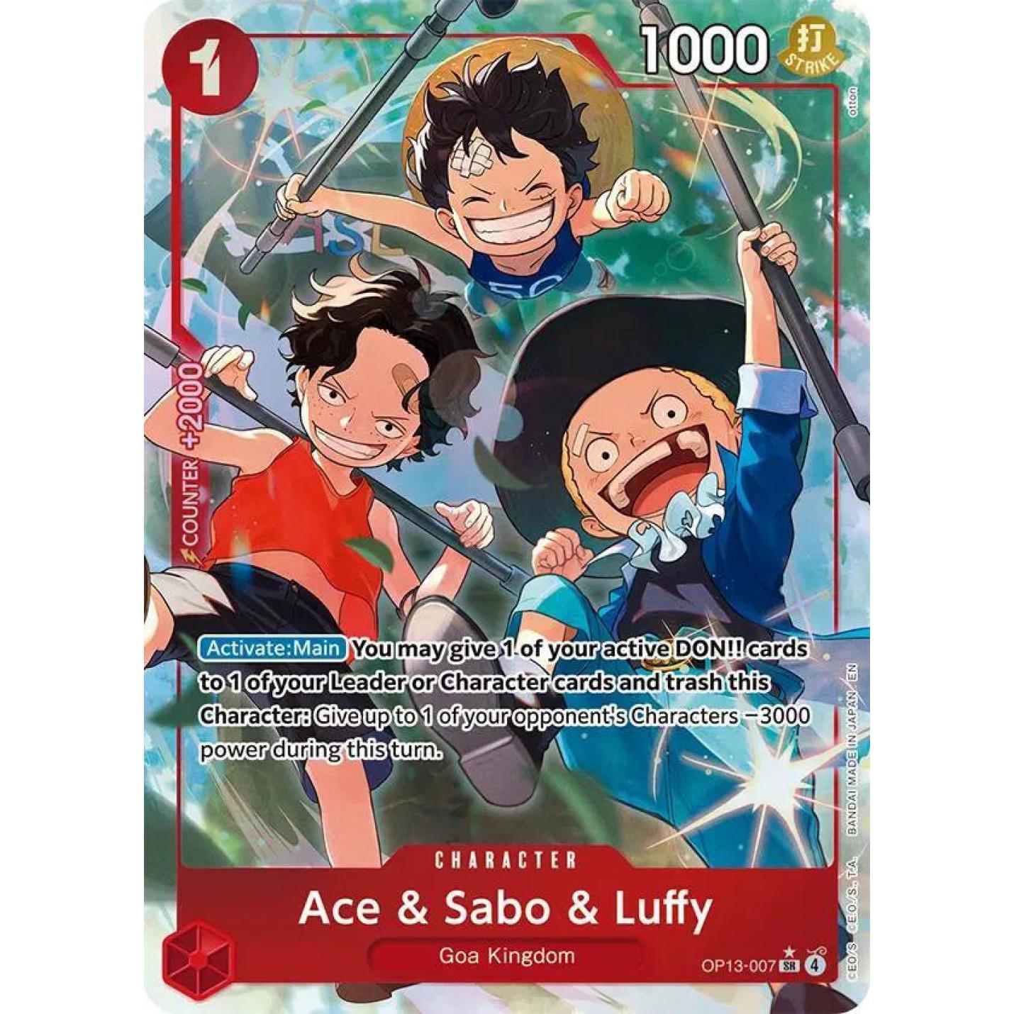 Ace & Sabo & Luffy (Alternate Art) OP13-007 - Carrying On His Will - Foil
