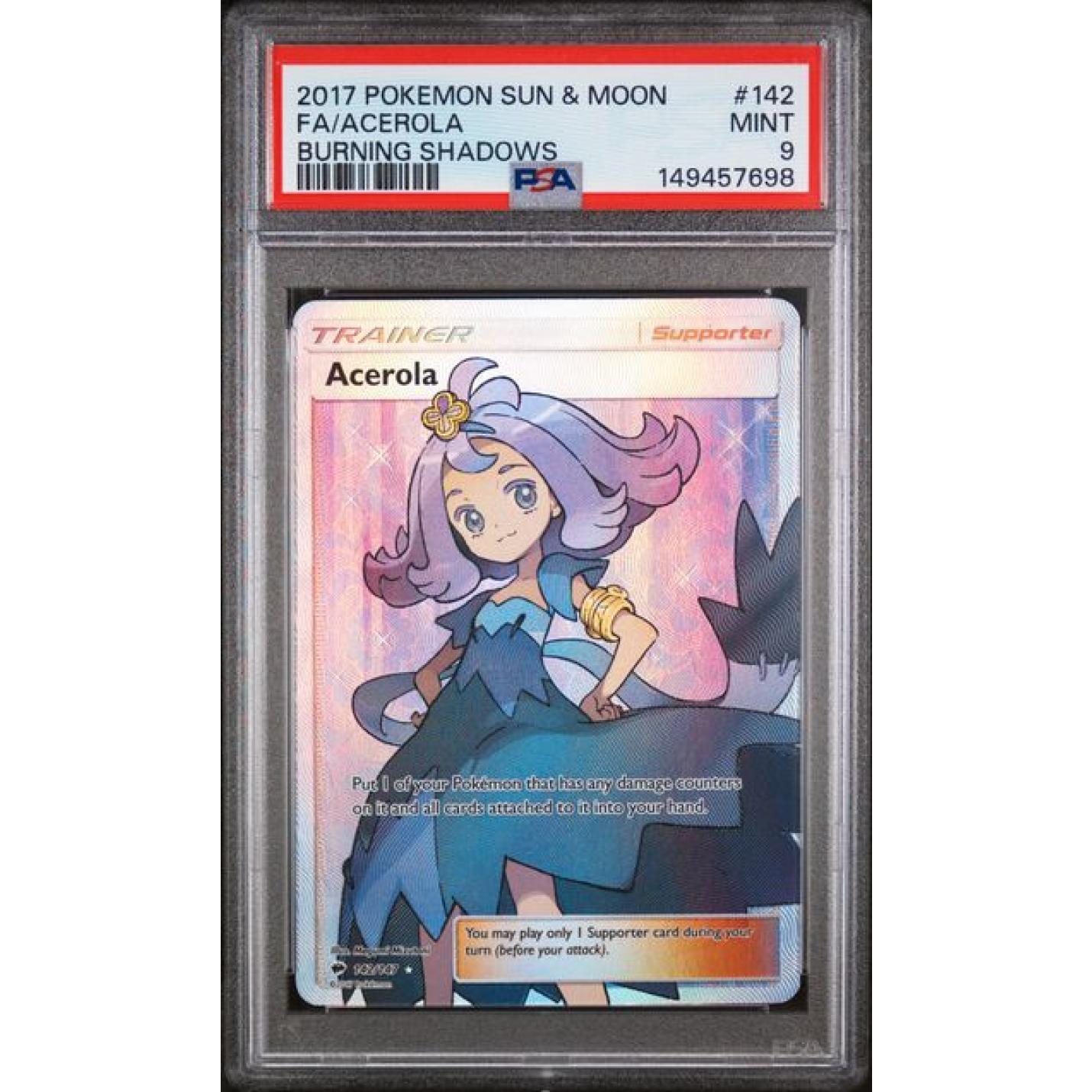 Acerola (PSA 9) 142/147 - Burning Shadows - Holofoil