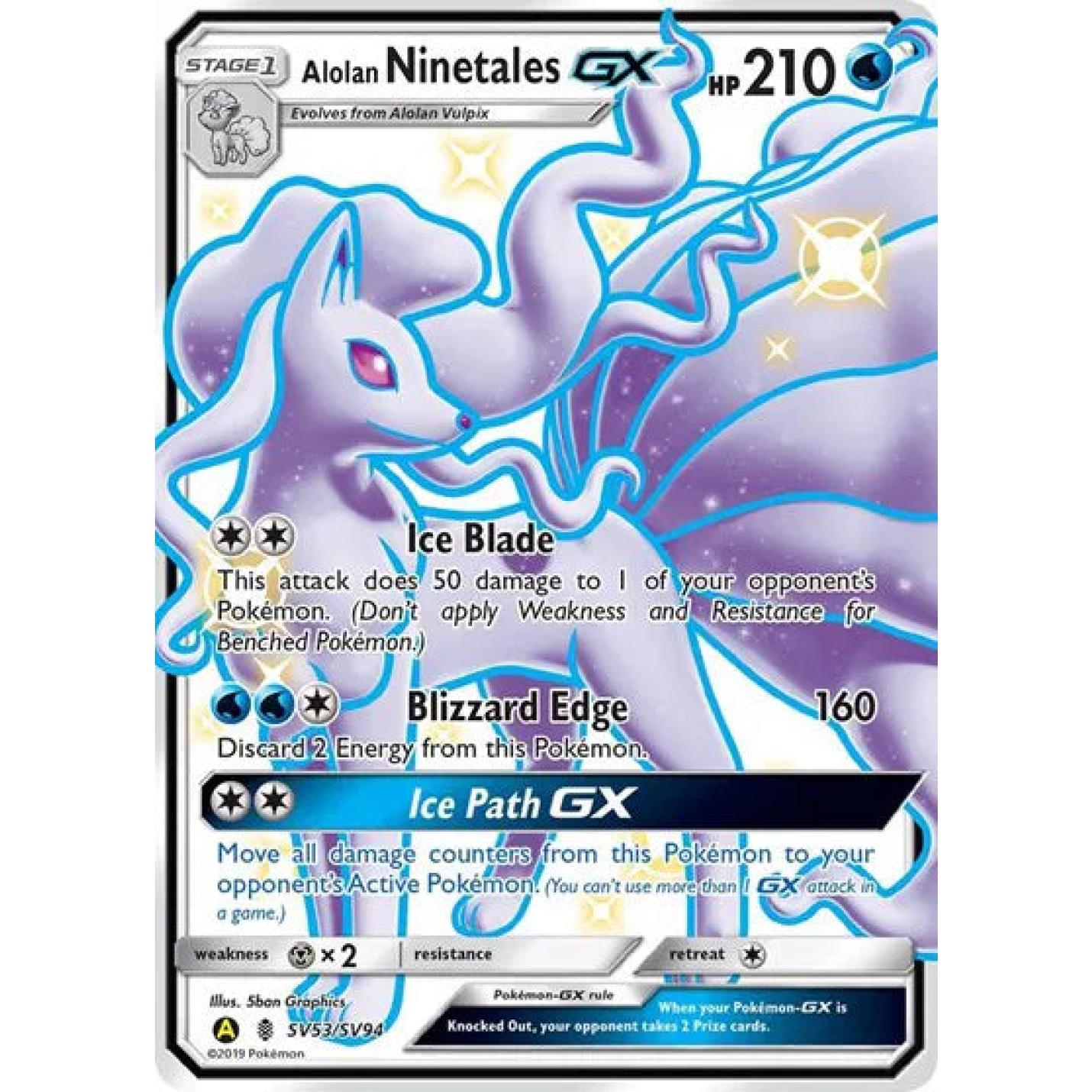 Alolan Ninetales GX SV53/SV94  - Hidden Fates: Shiny Vault - Holofoil