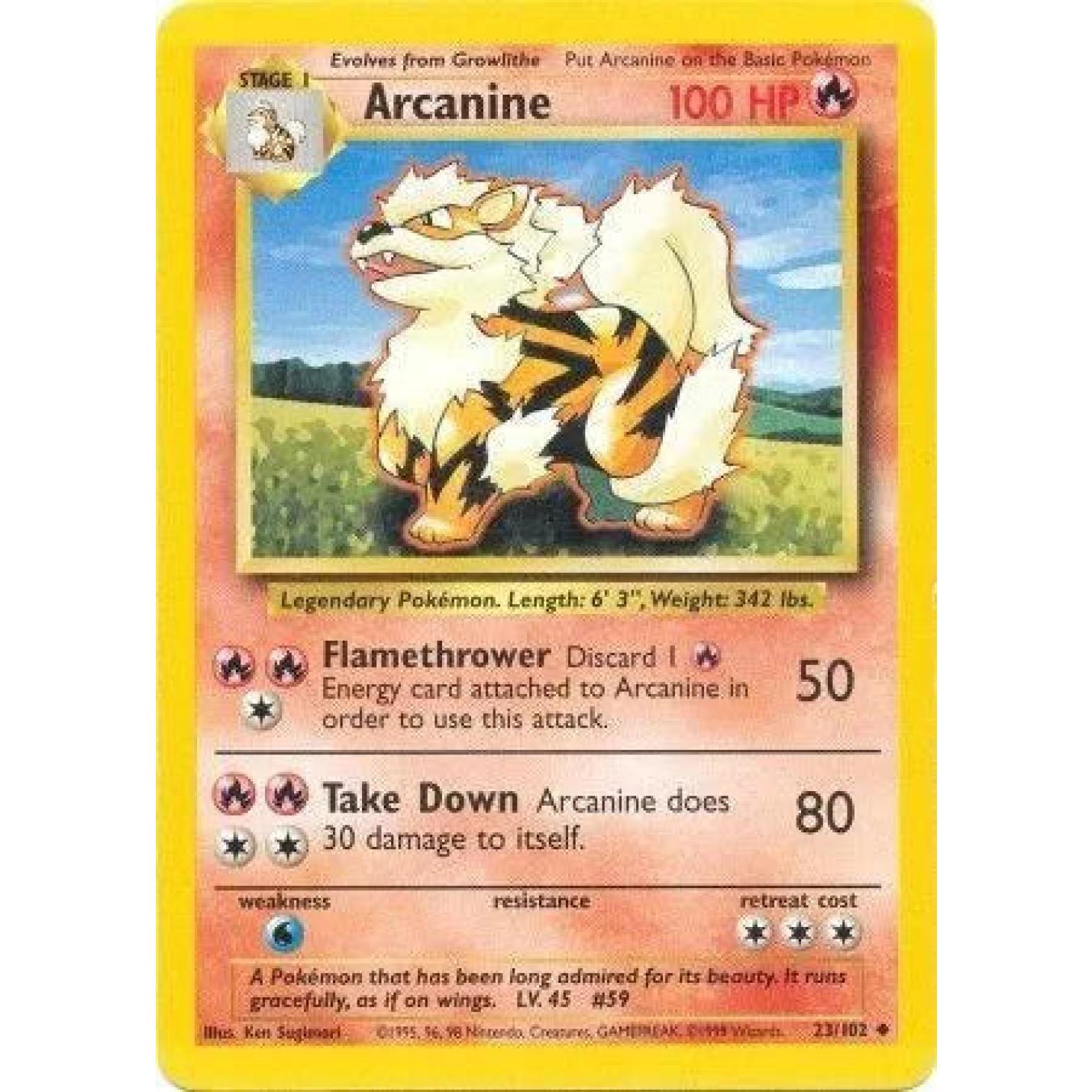 Arcanine 23/102 - Base Set (Unlimited) - Normal