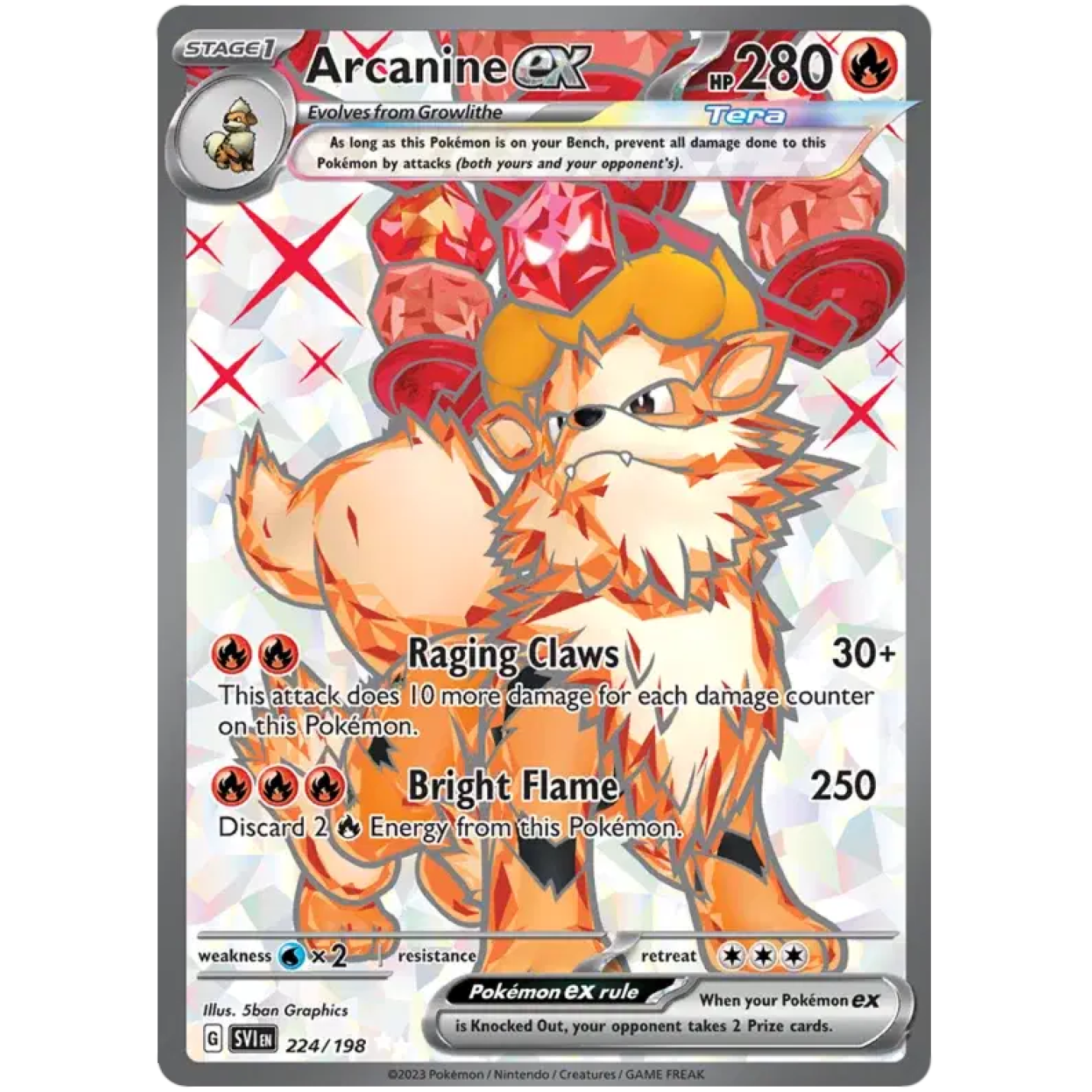 Arcanine ex 224/198 – Scarlet & Violet – Holofoil