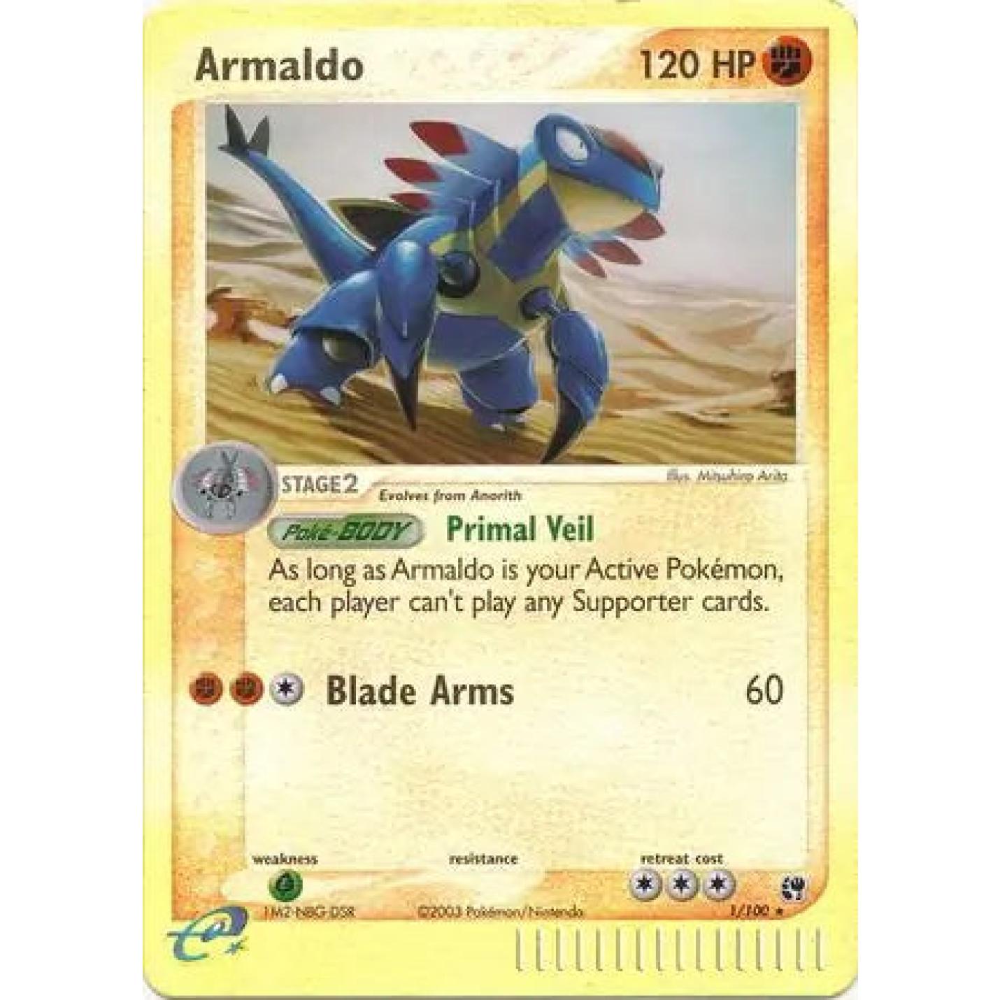 Armaldo 1/100 - EX Sandstorm - Reverse Holofoil
