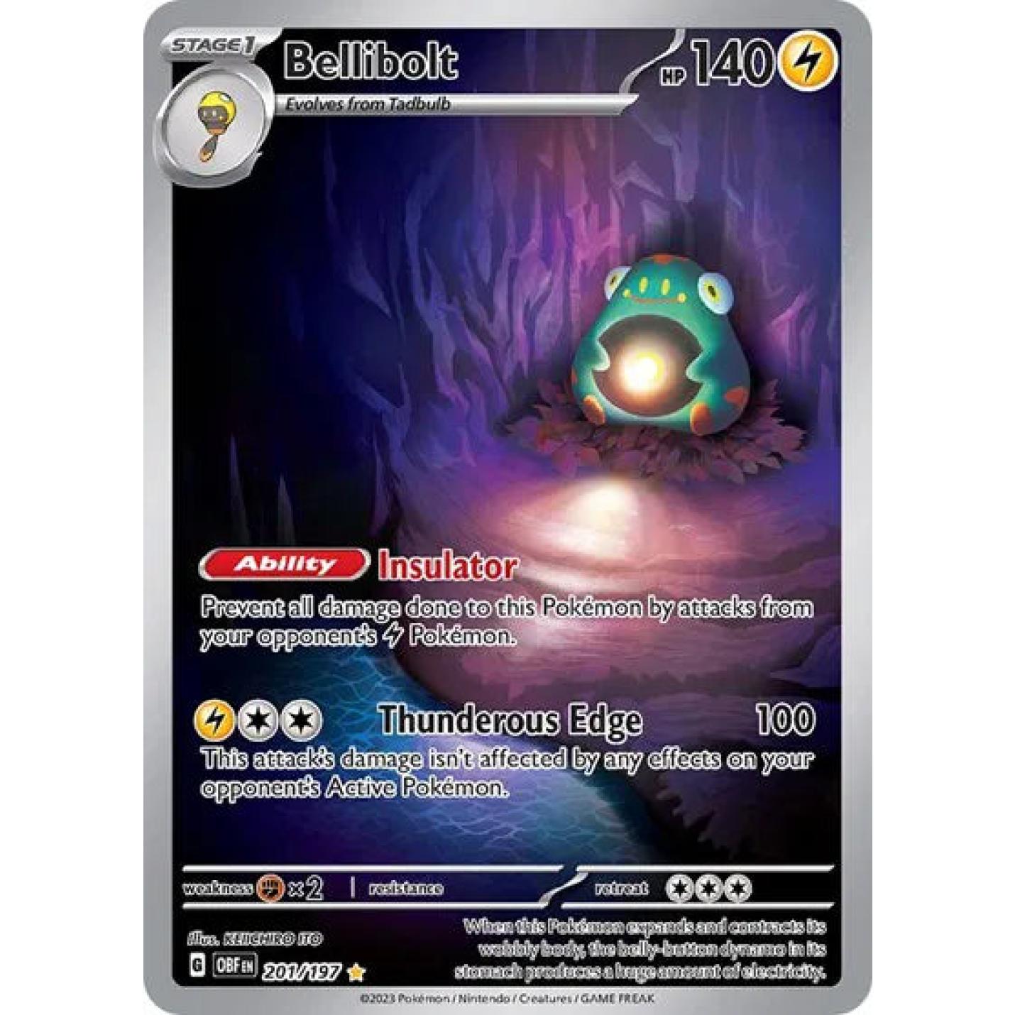 Bellibolt 201/197 - Obsidian Flames - Holofoil