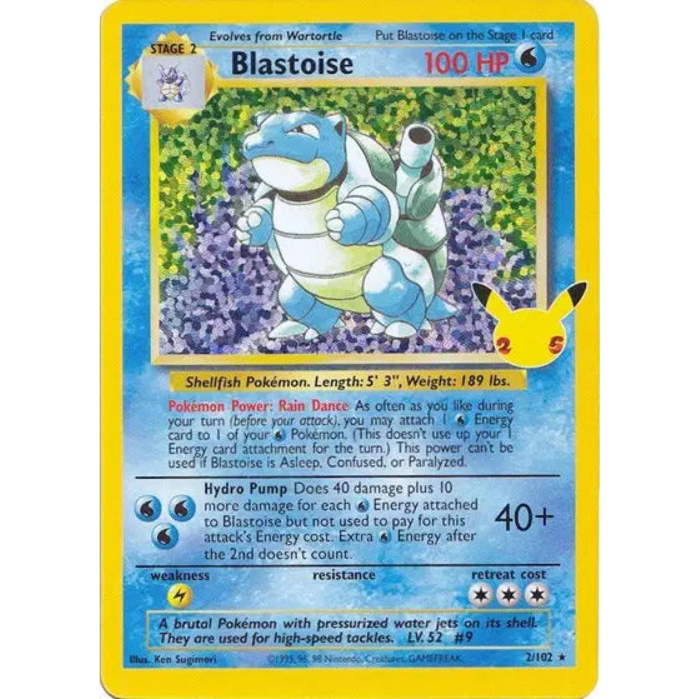 Blastoise 2/102 - Celebrations: Classic Collection - Holofoil