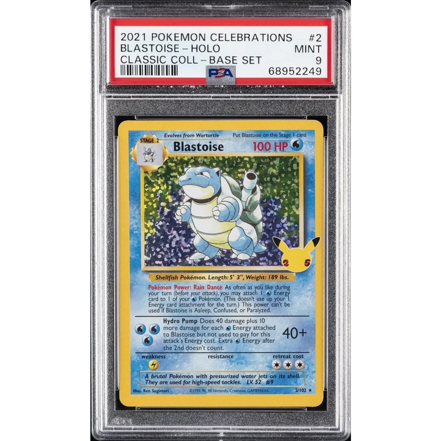 Blastoise (PSA 9) 2/102 - Celebrations: Classic Collection - Holofoil