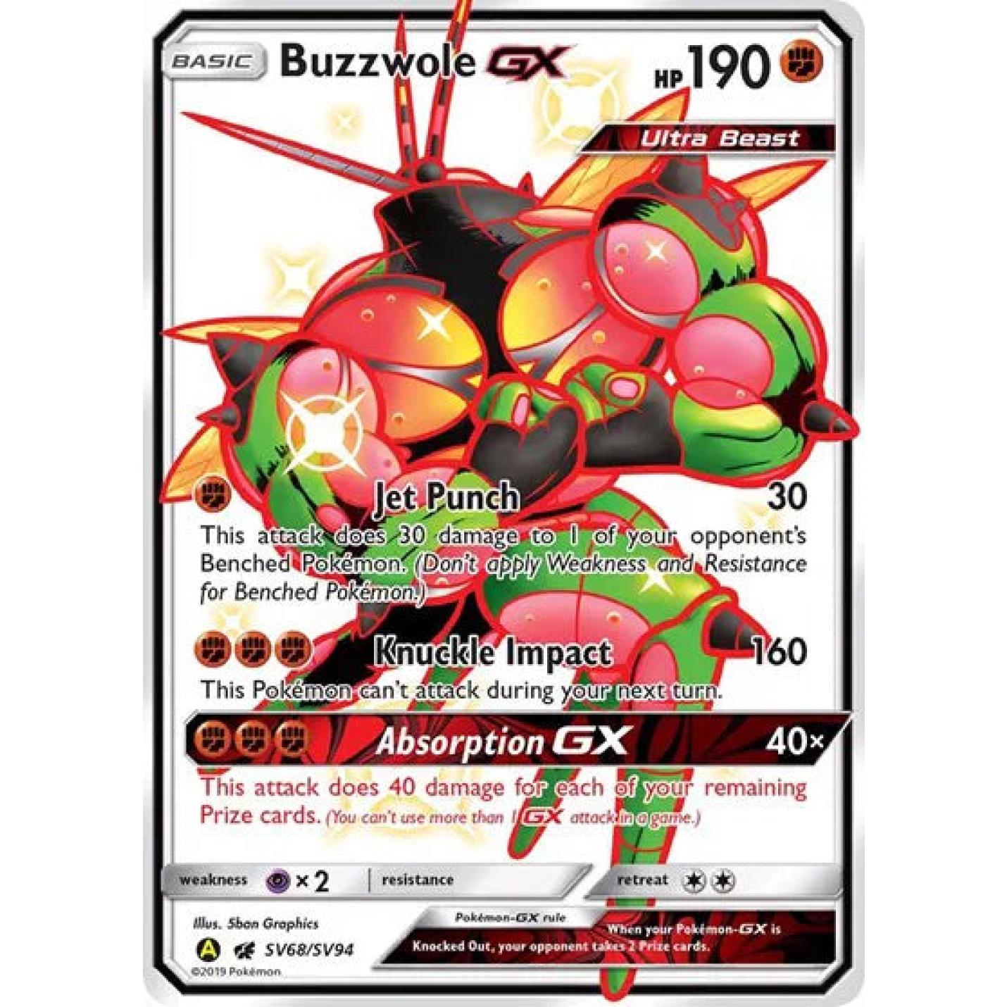 Buzzwole GX SV68/SV94  - Hidden Fates: Shiny Vault - Holofoil