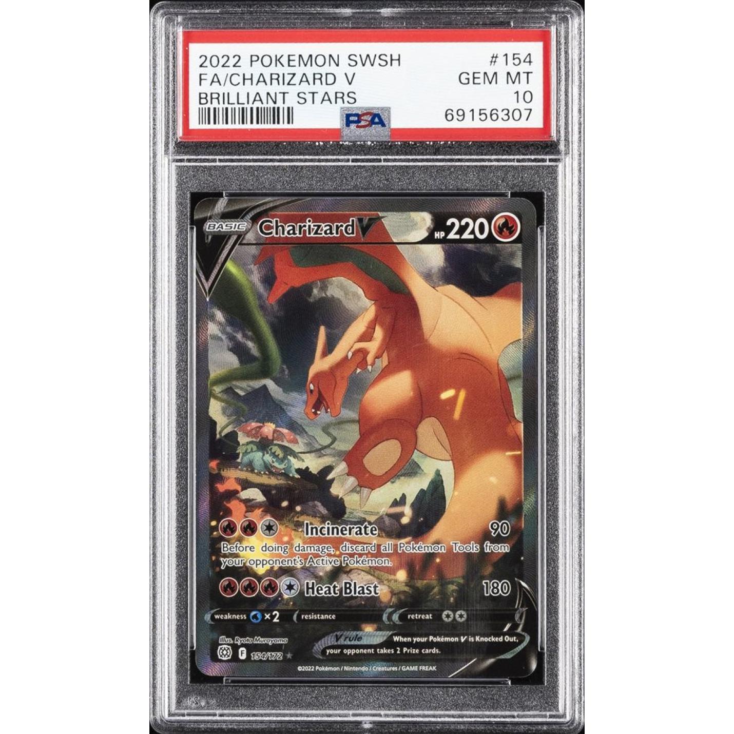 Charizard V (PSA 10) 154/172 - Brilliant Stars - Holofoil