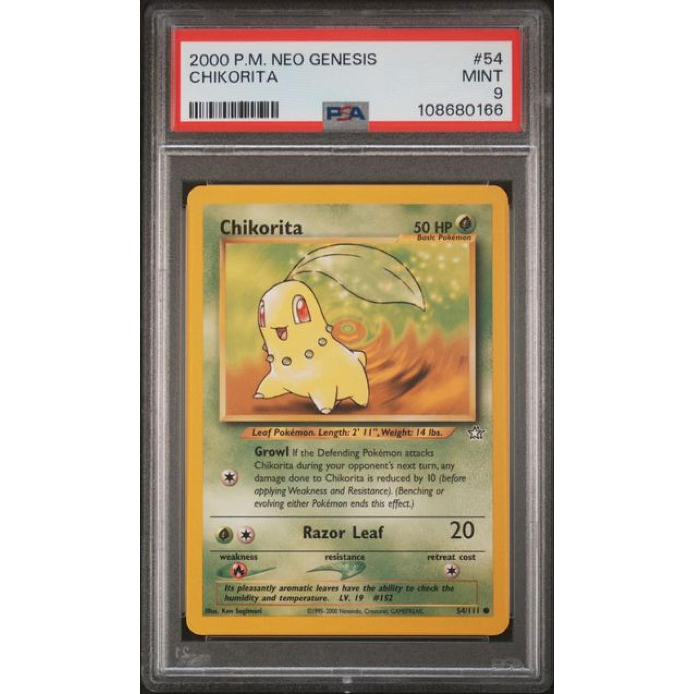 Chikorita (PSA 9) 54/111 – Neo Genesis – Normal