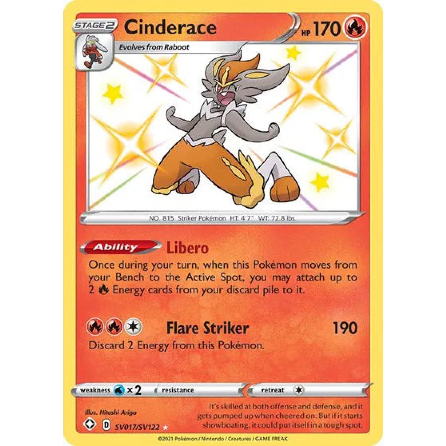 Cinderace SV017/SV122 - Shining Fates: Shiny Vault - Holofoil