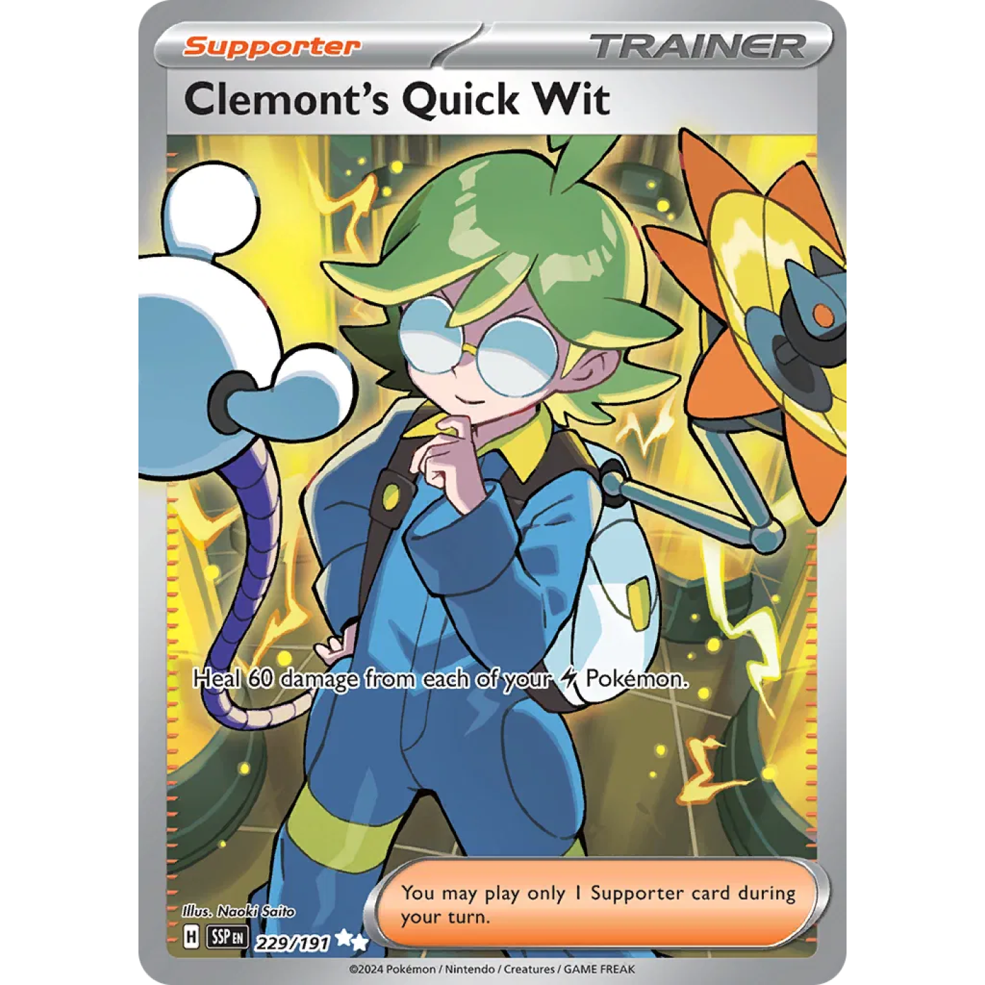 Clemont's Quick Wit 229/191 - Surging Sparks - Holofoil