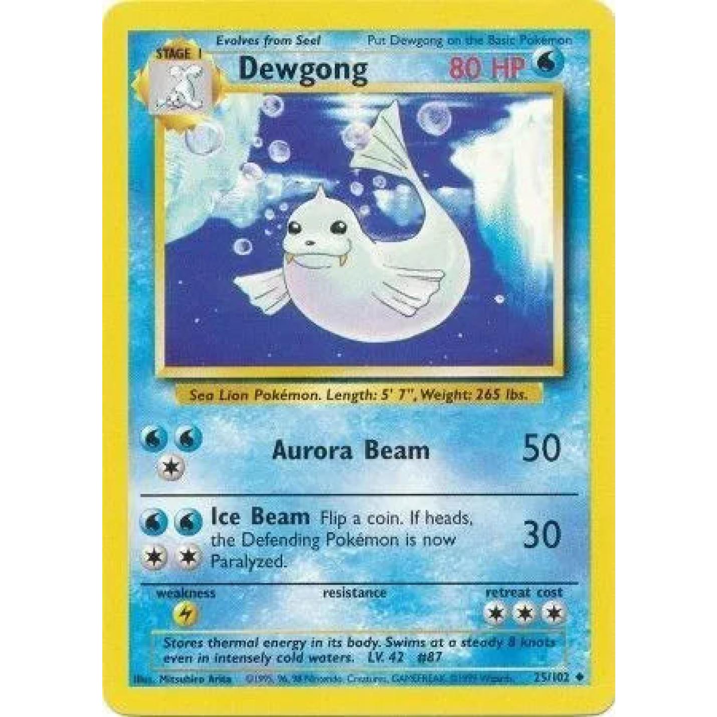 Dewgong 25/102 - Base Set (Unlimited) - Normal