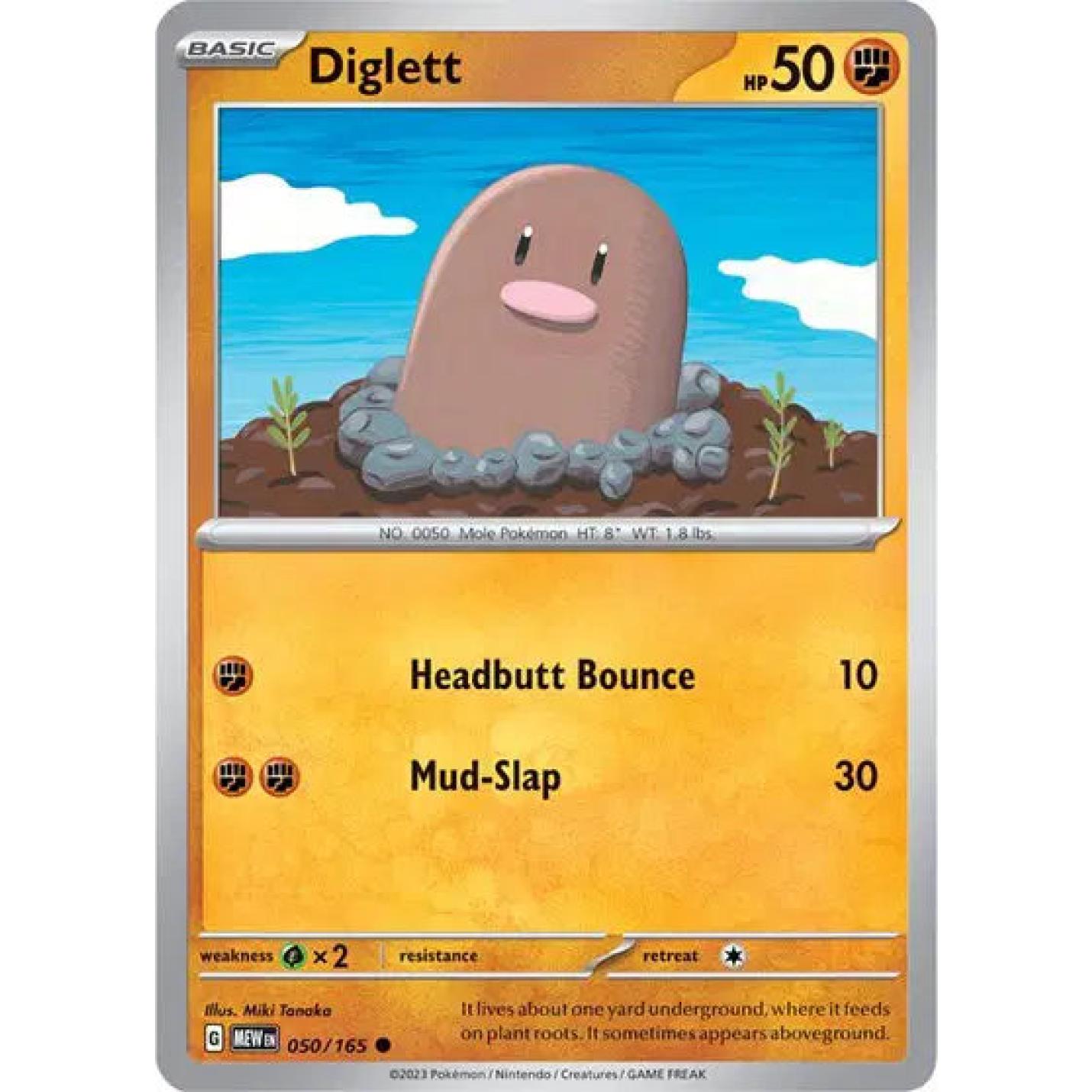 Diglett 050/165 - Scarlet & Violet 151 - Reverse Holofoil