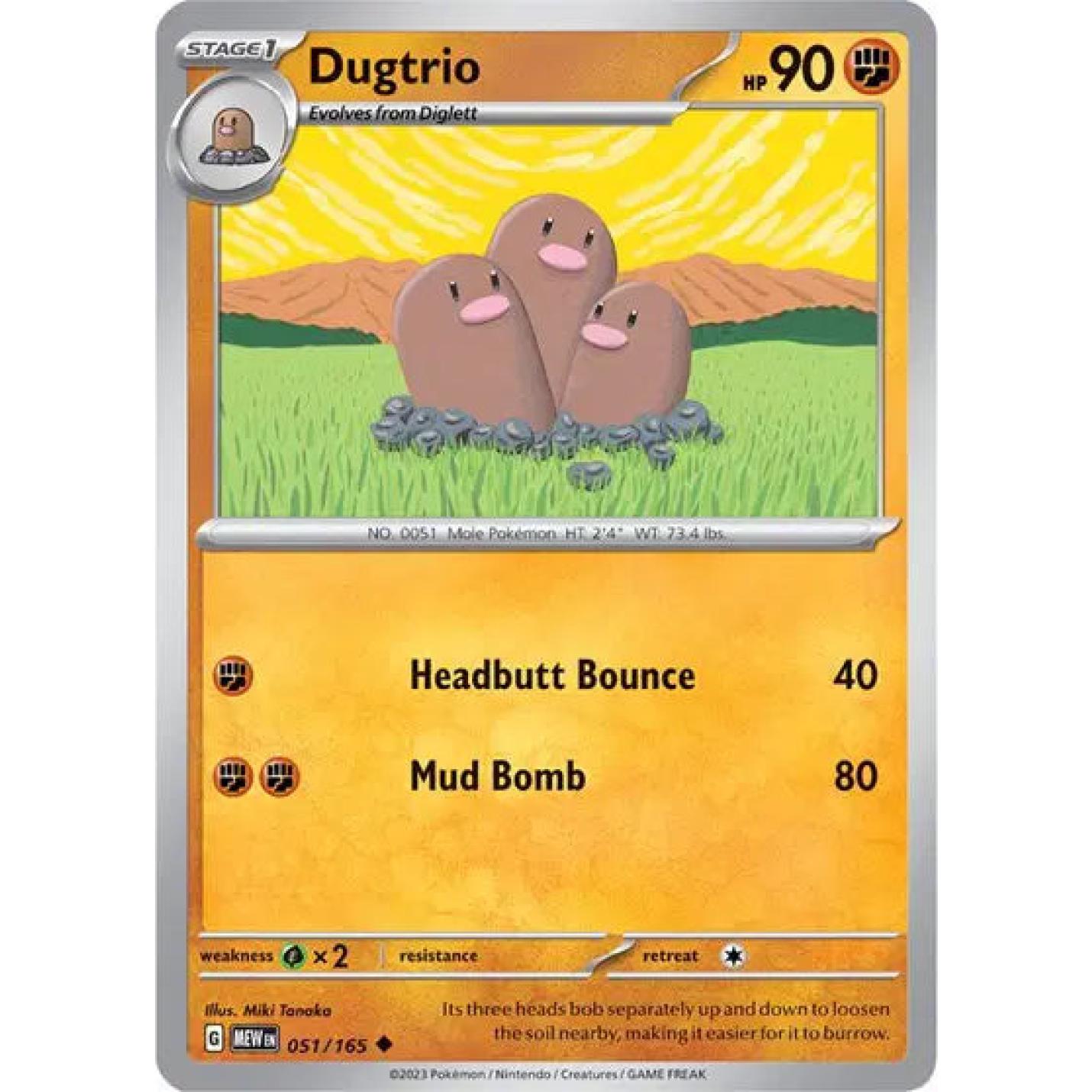 Dugtrio 051/165 - Scarlet & Violet 151 - Reverse Holofoil
