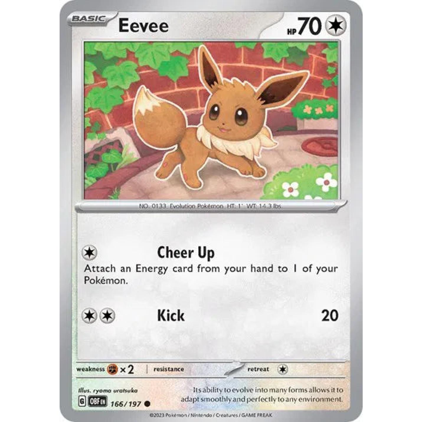 Eevee 166/197 - Obsidian Flames - Reverse Holofoil
