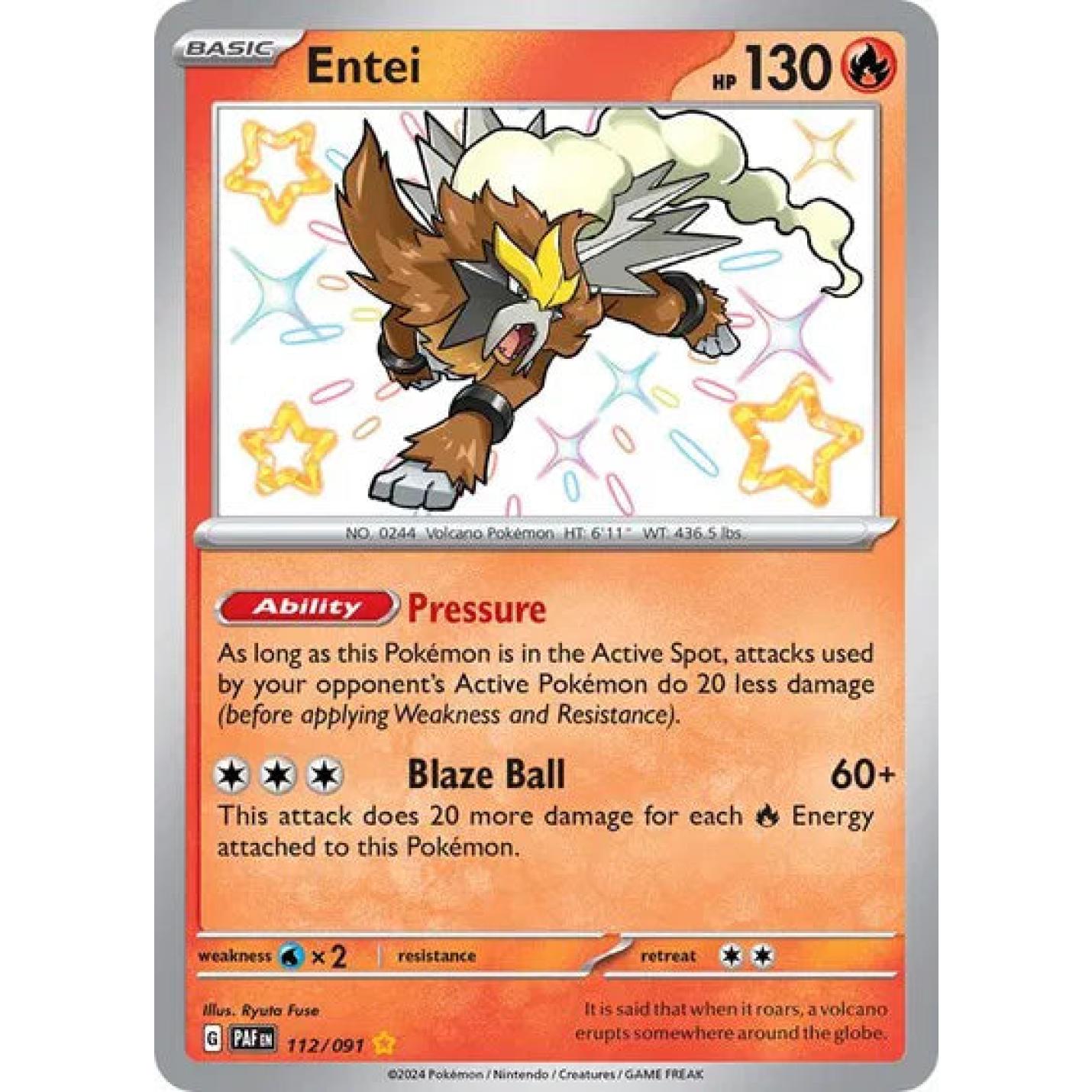 Entei 112/091 - Paldean Fates - Holofoil