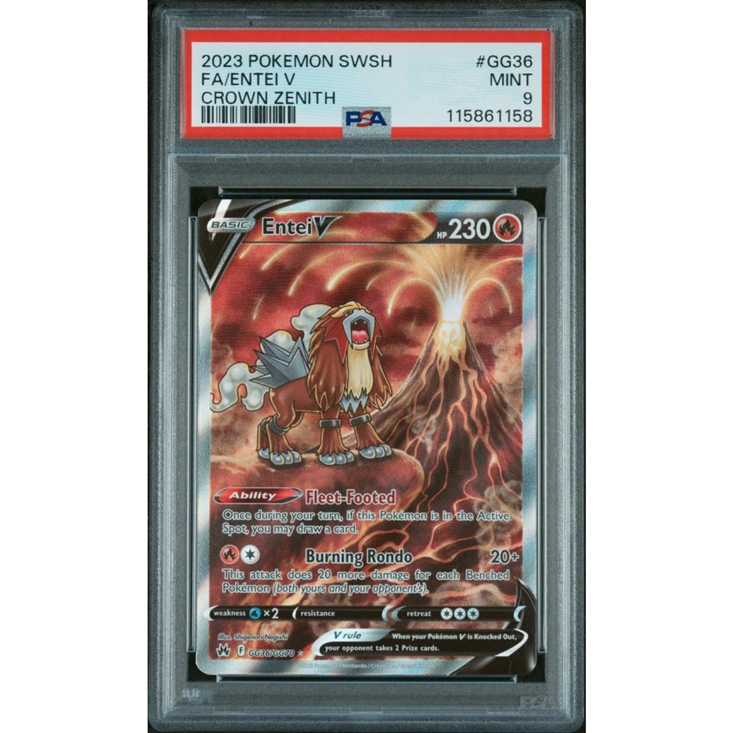 Entei V (PSA 9) GG36/GG70 - Crown Zenith: Galarian Gallery - Holofoil
