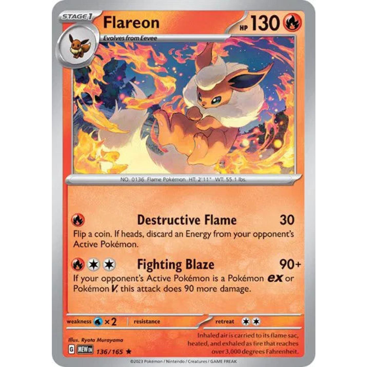 Flareon 136/165 - Scarlet Violet 151 - Holofoil