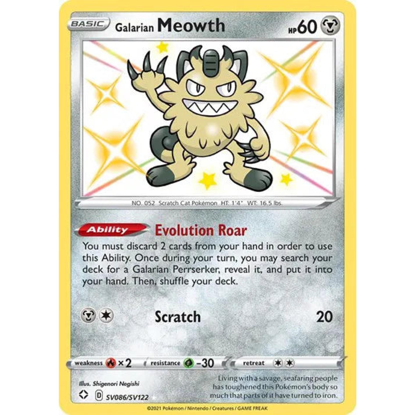 Galarian Meowth SV086/SV122 - Shining Fates: Shiny Vault - Holofoil