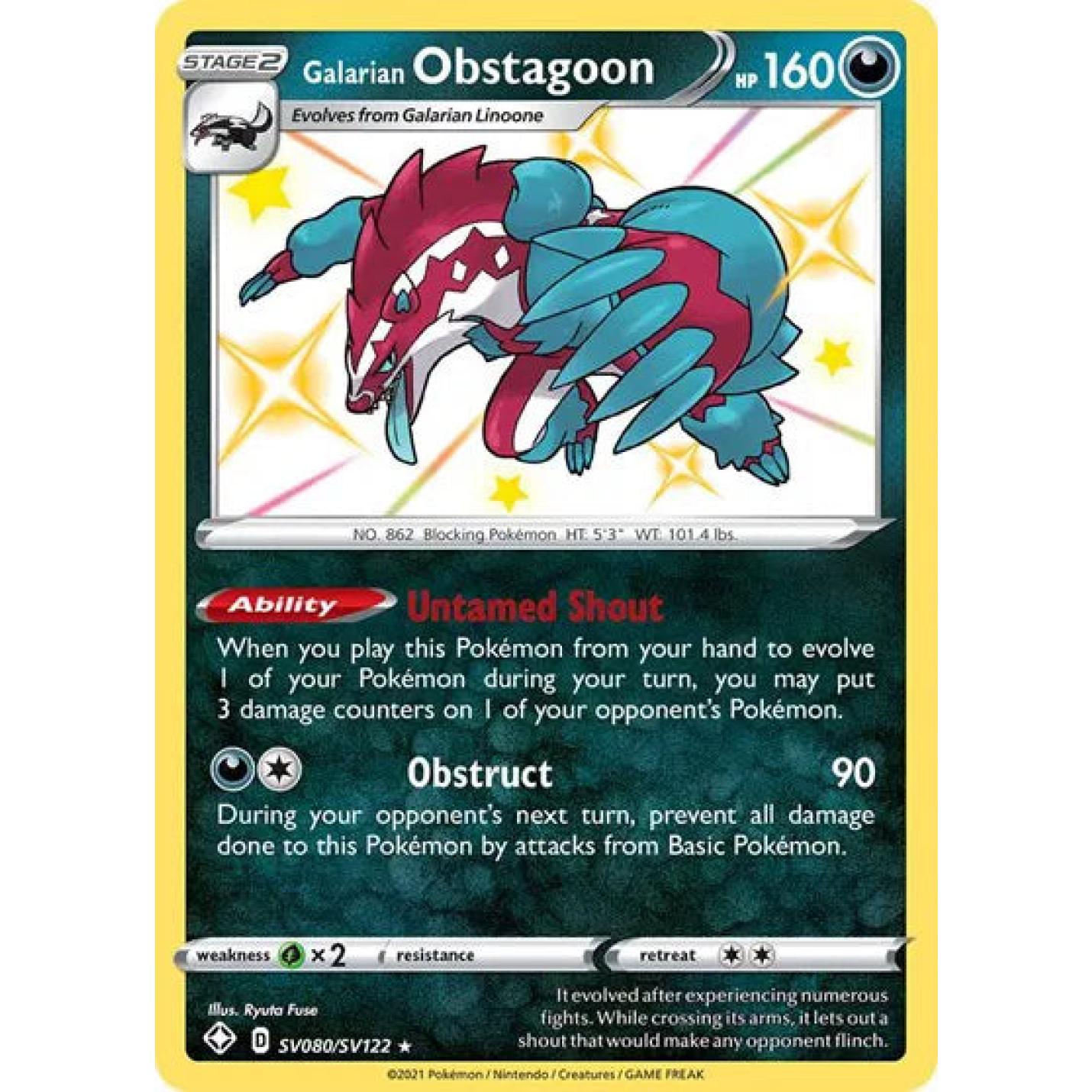 Galarian Obstagoon SV080/SV122 - Shining Fates: Shiny Vault - Holofoil