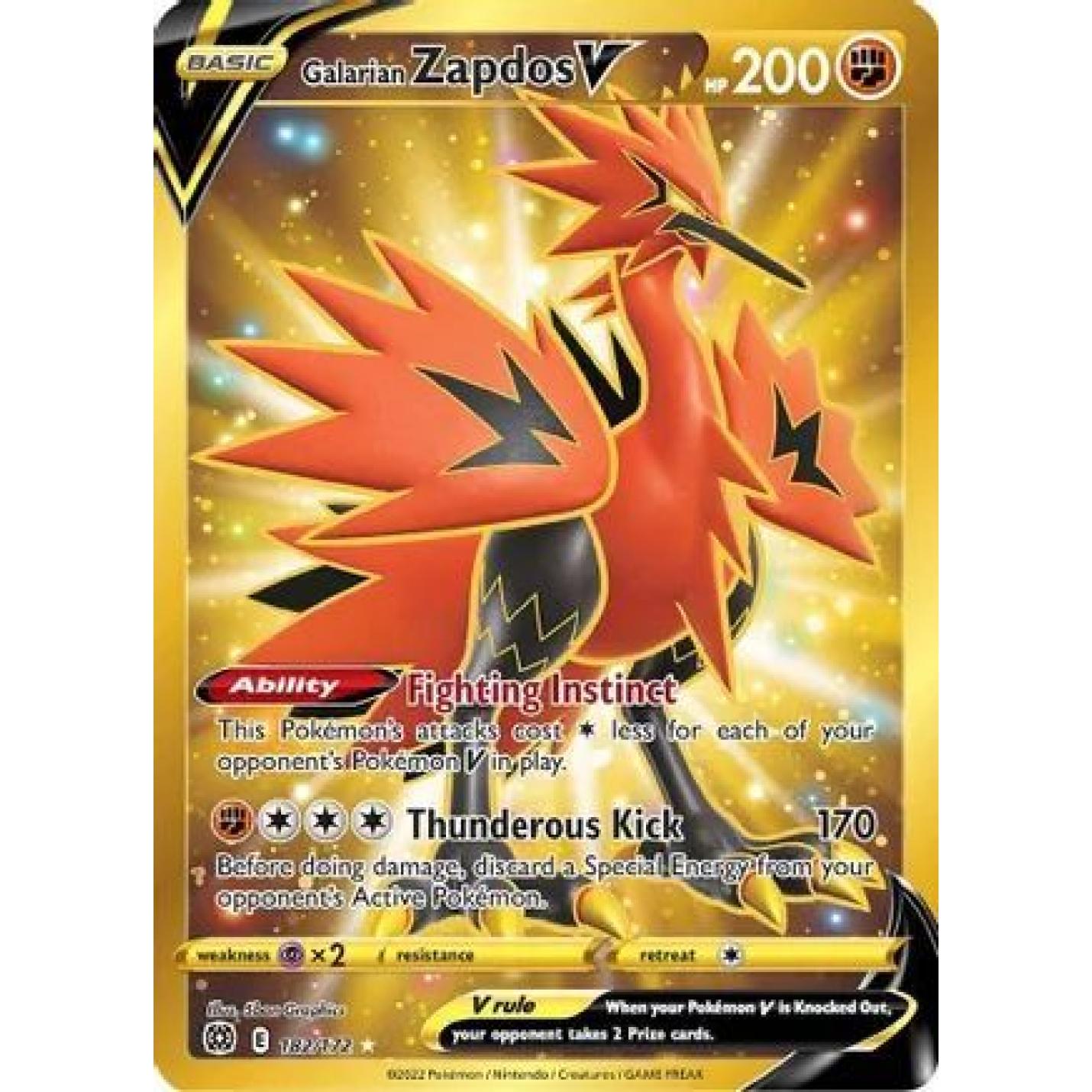 Galarian Zapdos V 182/172 - Brilliant Stars - Holofoil
