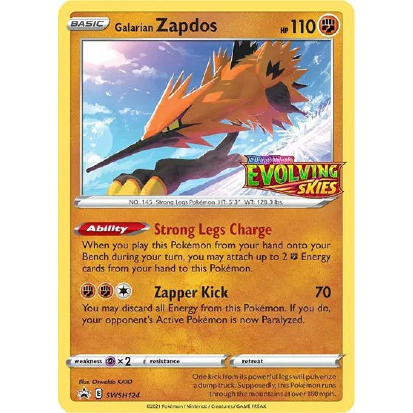 Galarian Zapdos (Prerelease) SWSH124 - Sword & Shield Promo - Holofoil