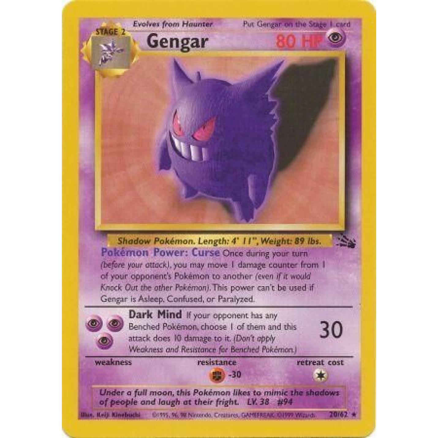 Gengar 20/62 - Fossil (Unlimited) - Normal