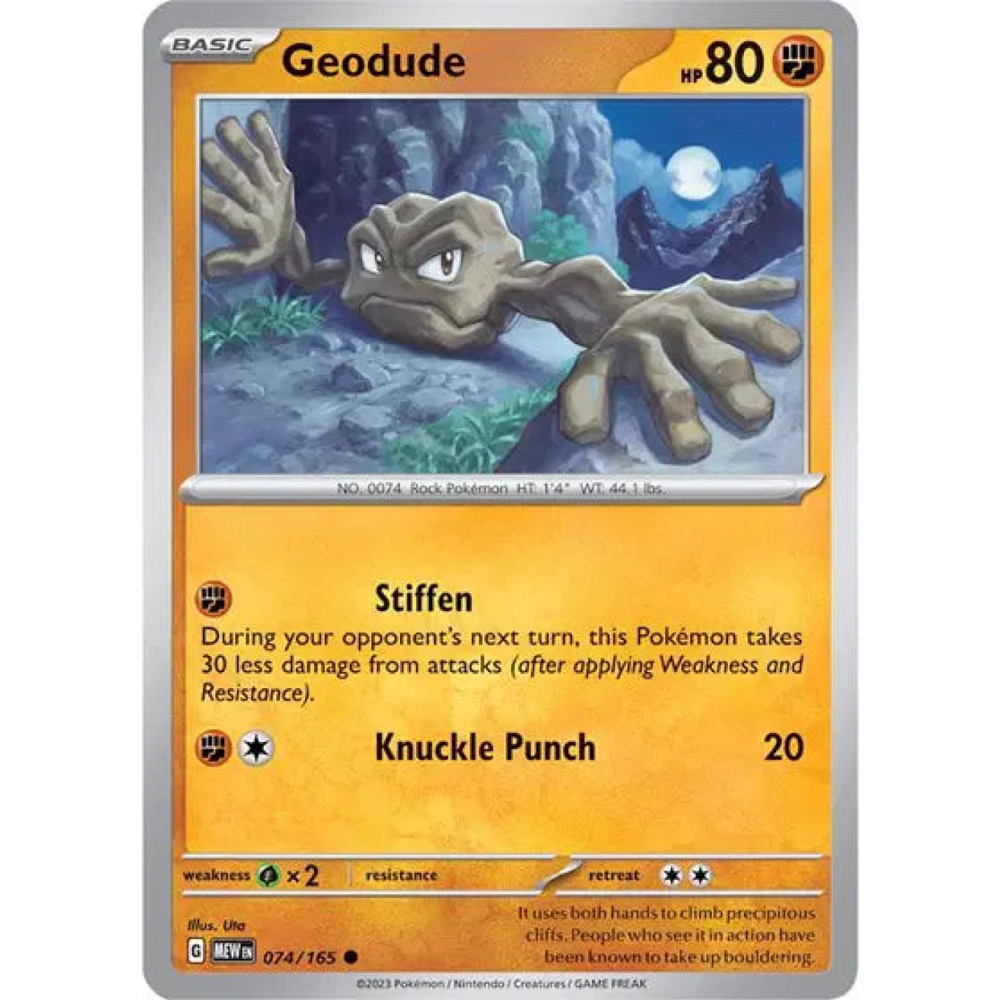 Geodude 074/165 - Scarlet & Violet 151 - Reverse Holofoil