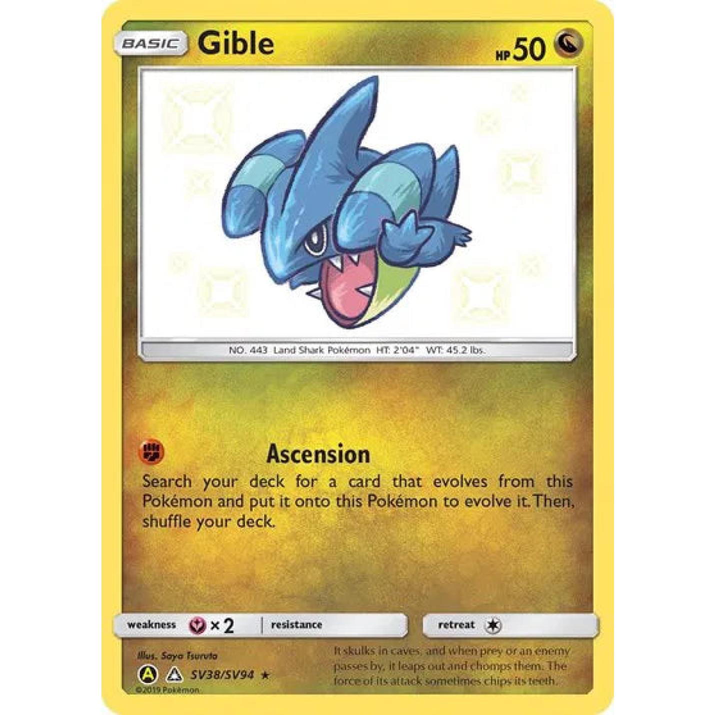 Gible SV38/SV94  - Hidden Fates: Shiny Vault - Holofoil