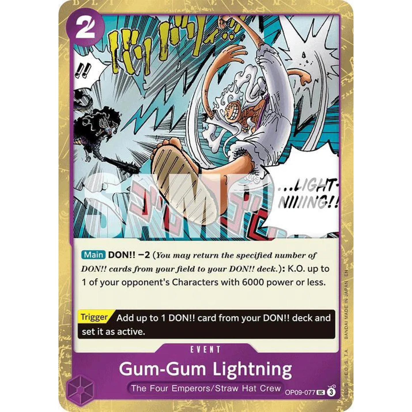 Gum-Gum Lightning (Pirate Foil) OP09-077 - The Best Vol.2 - Foil