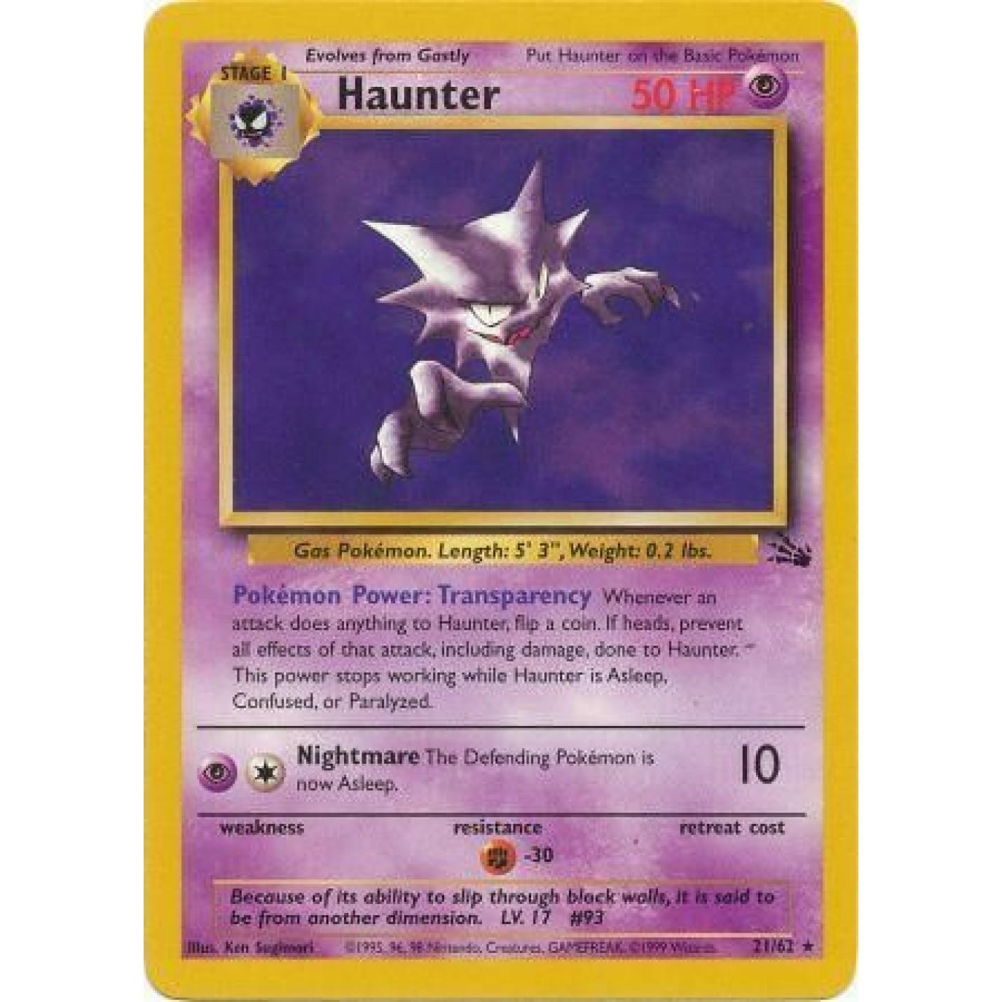 Haunter 21/62 - Fossil (Unlimited) - Normal