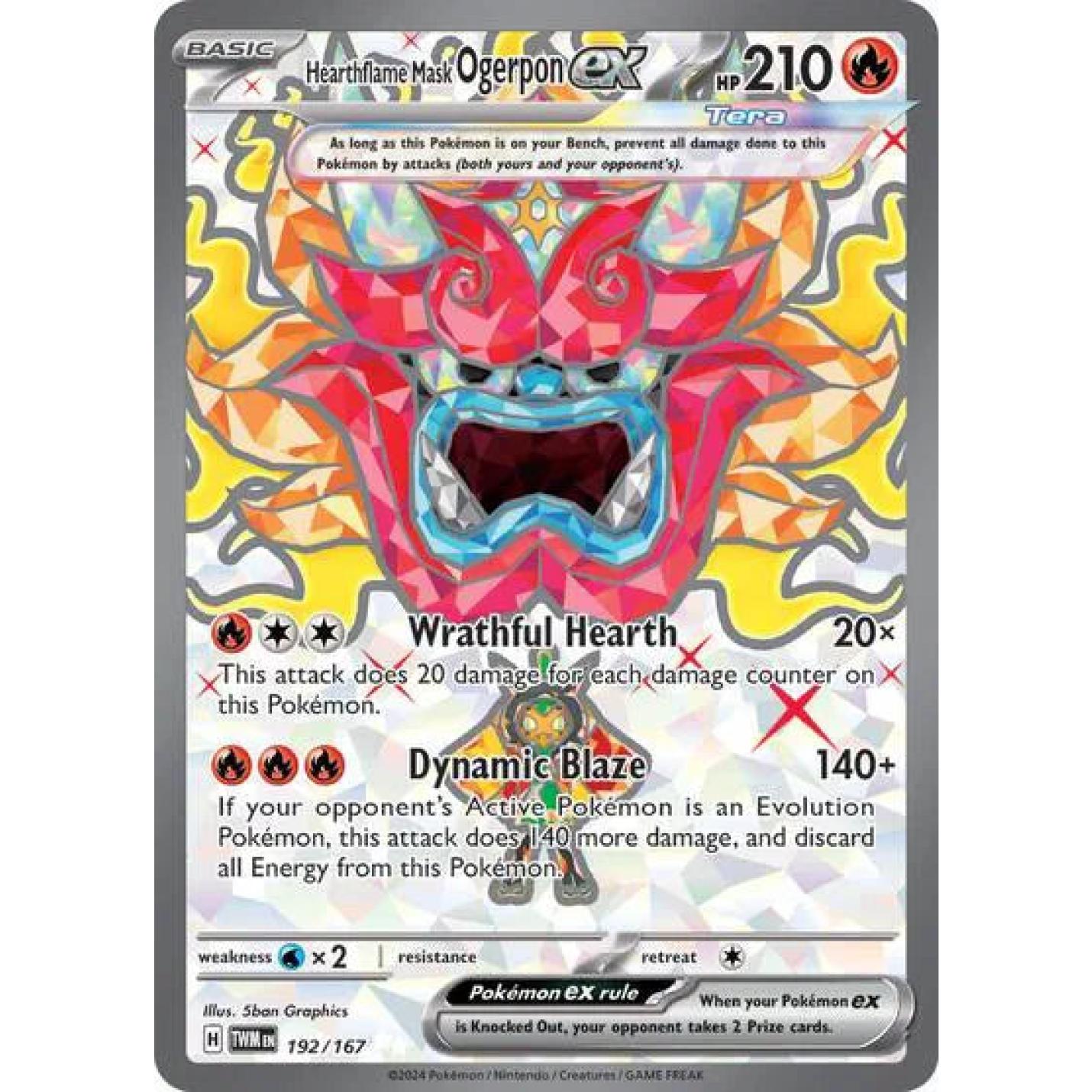 Hearthflame Mask Ogerpon ex 192/167 - Twilight Masquerade - Holofoil